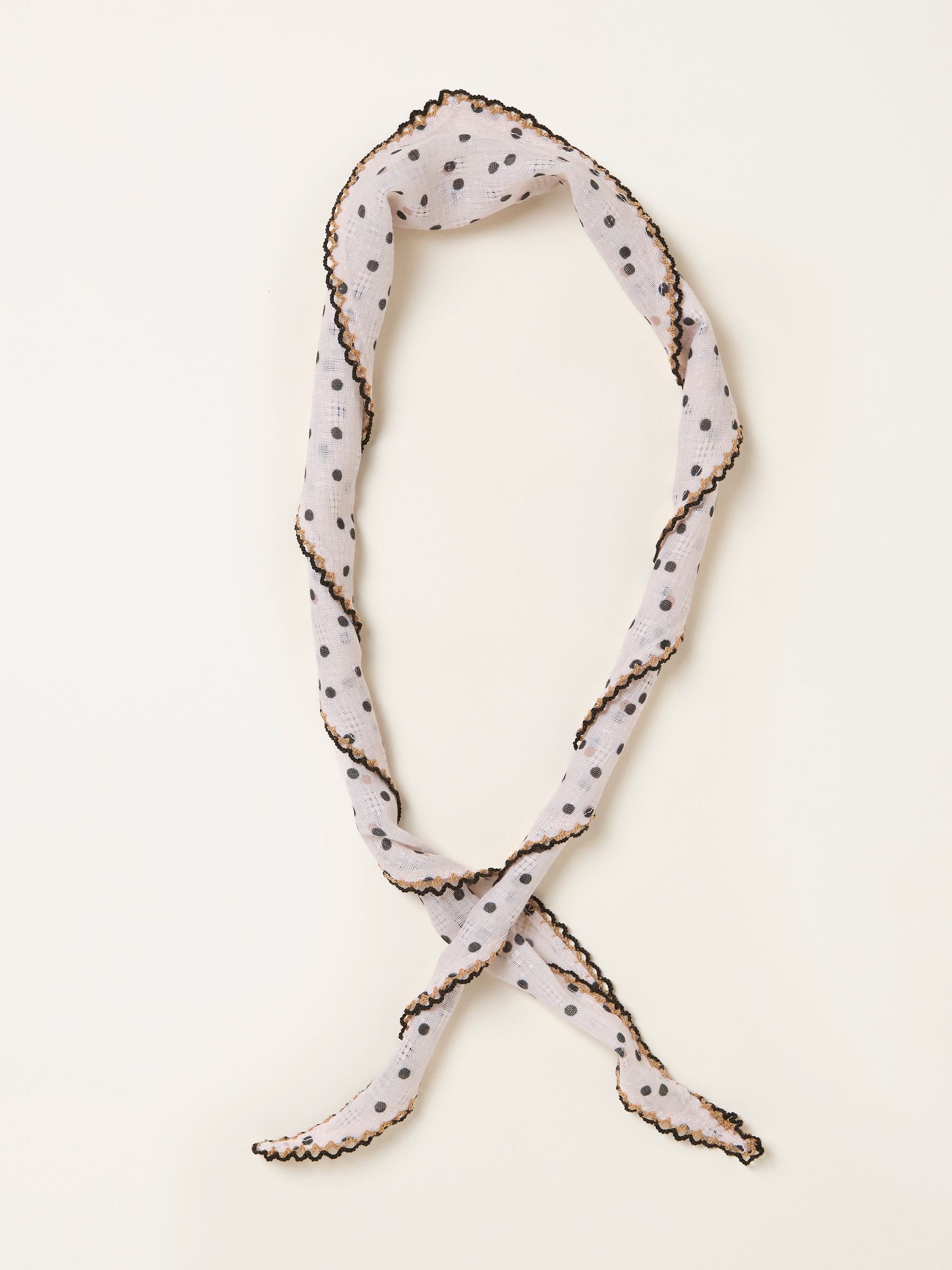 Ivory Polka Dot Triangle Hair Scarf - Image 2 of 3