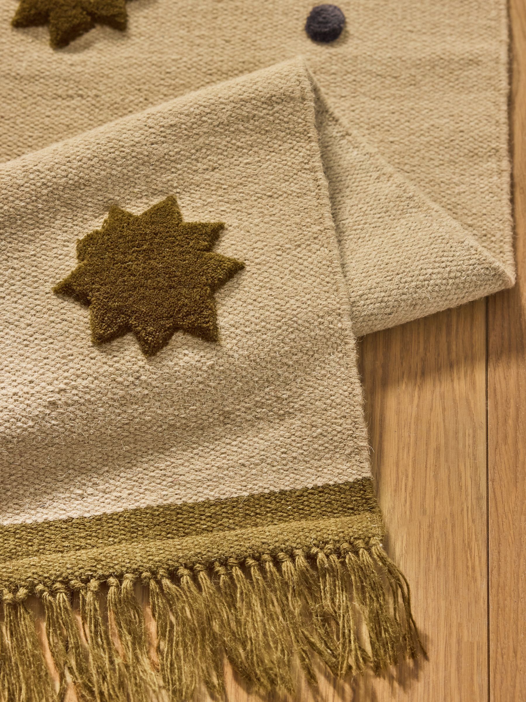 Kosmic Flat Weave Wool Tufted Runner in Natural - Image 2 of 5