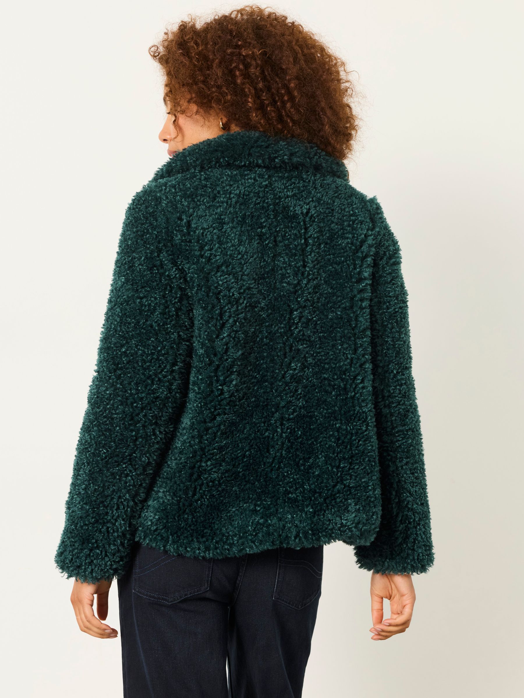 Bianca Teal Blue Petite Short Faux Fur Jacket - Image 2 of 6