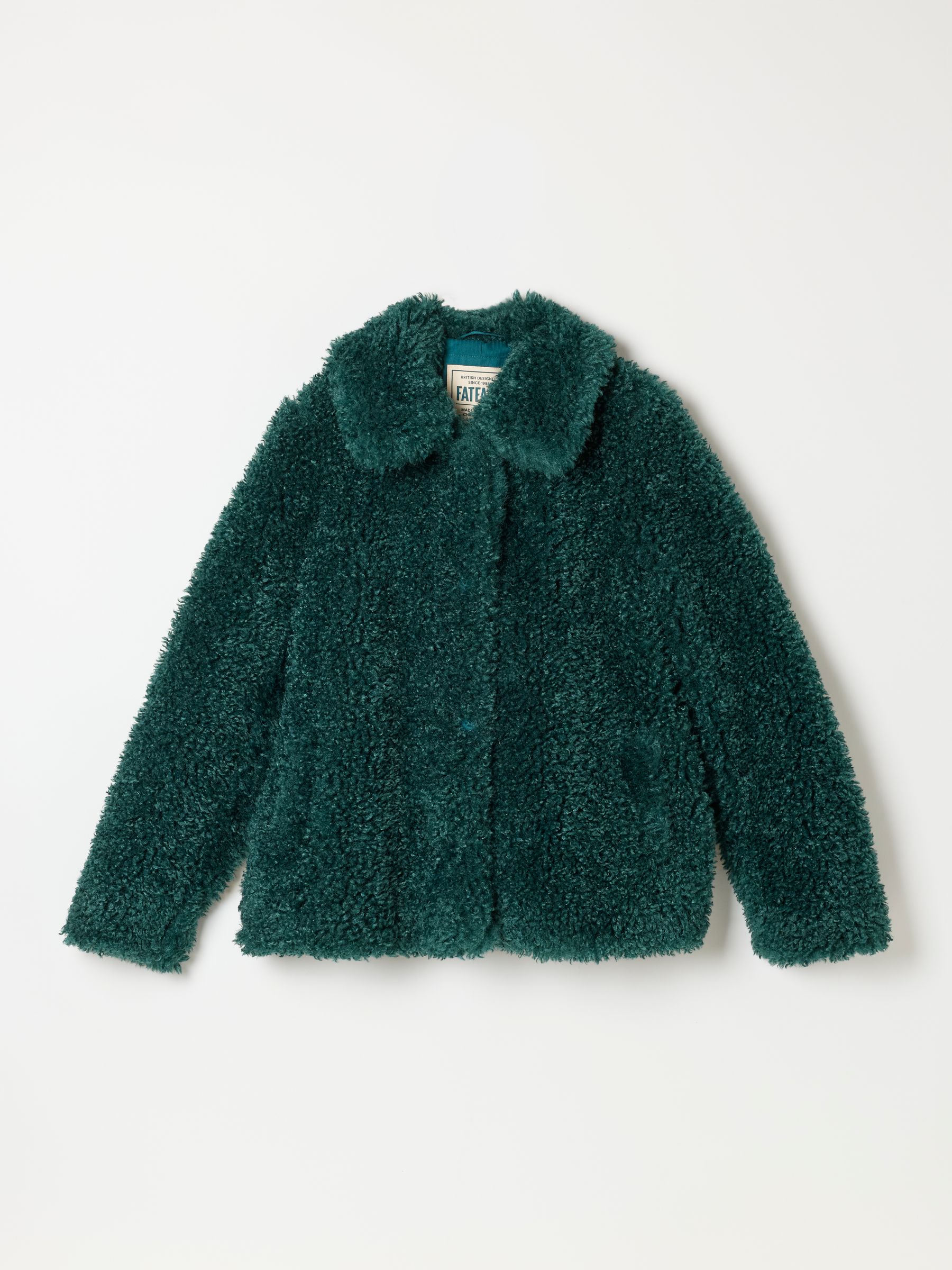 Bianca Teal Blue Petite Short Faux Fur Jacket - Image 6 of 6