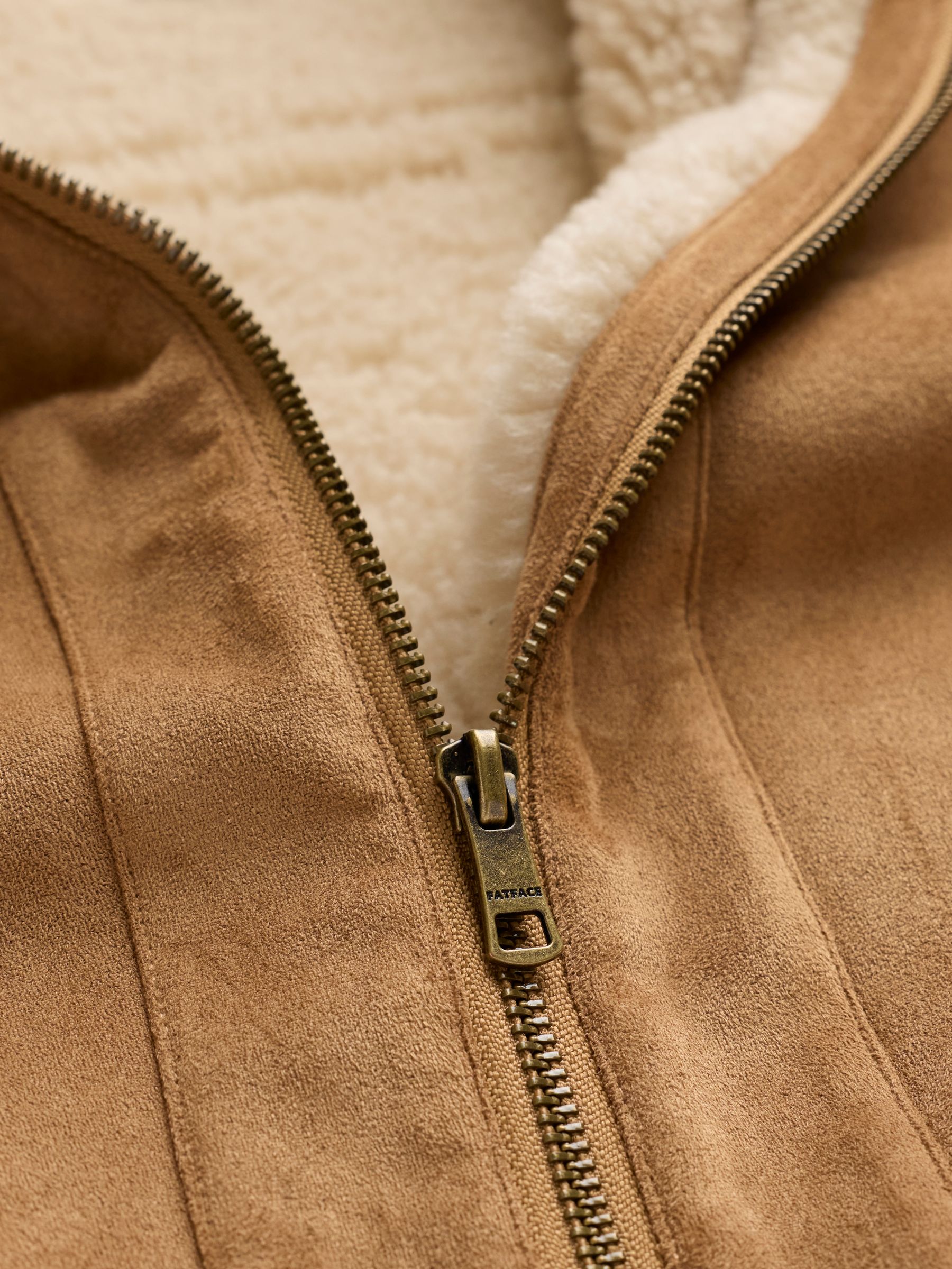 Aspen Tan Brown Shearling Jacket - Image 7 of 7