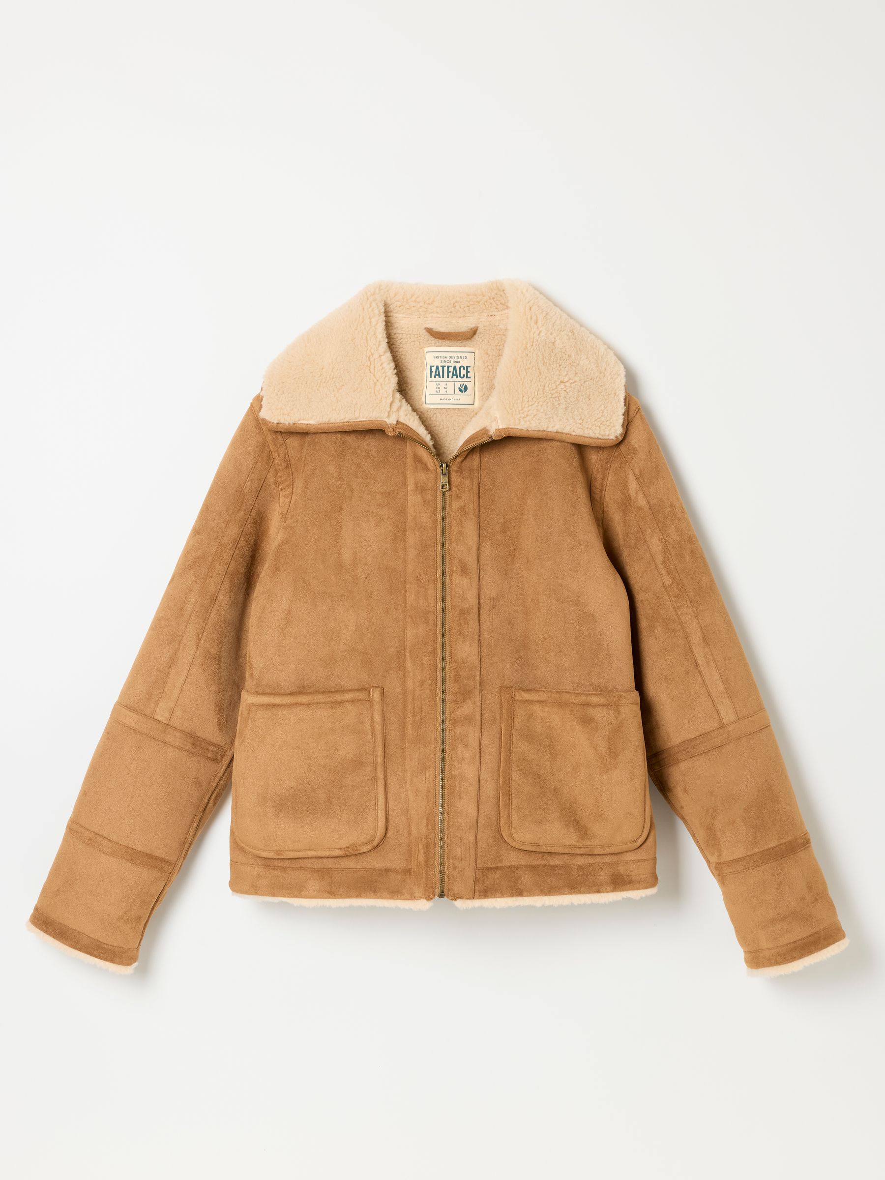 Aspen Tan Brown Petite Shearling Jacket - Image 6 of 6