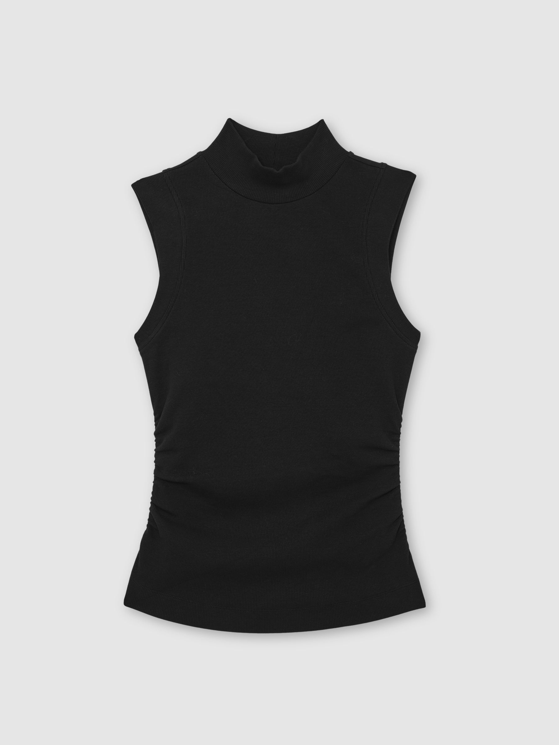 Stretch-Cotton High-Neck Vest in Black - image 1