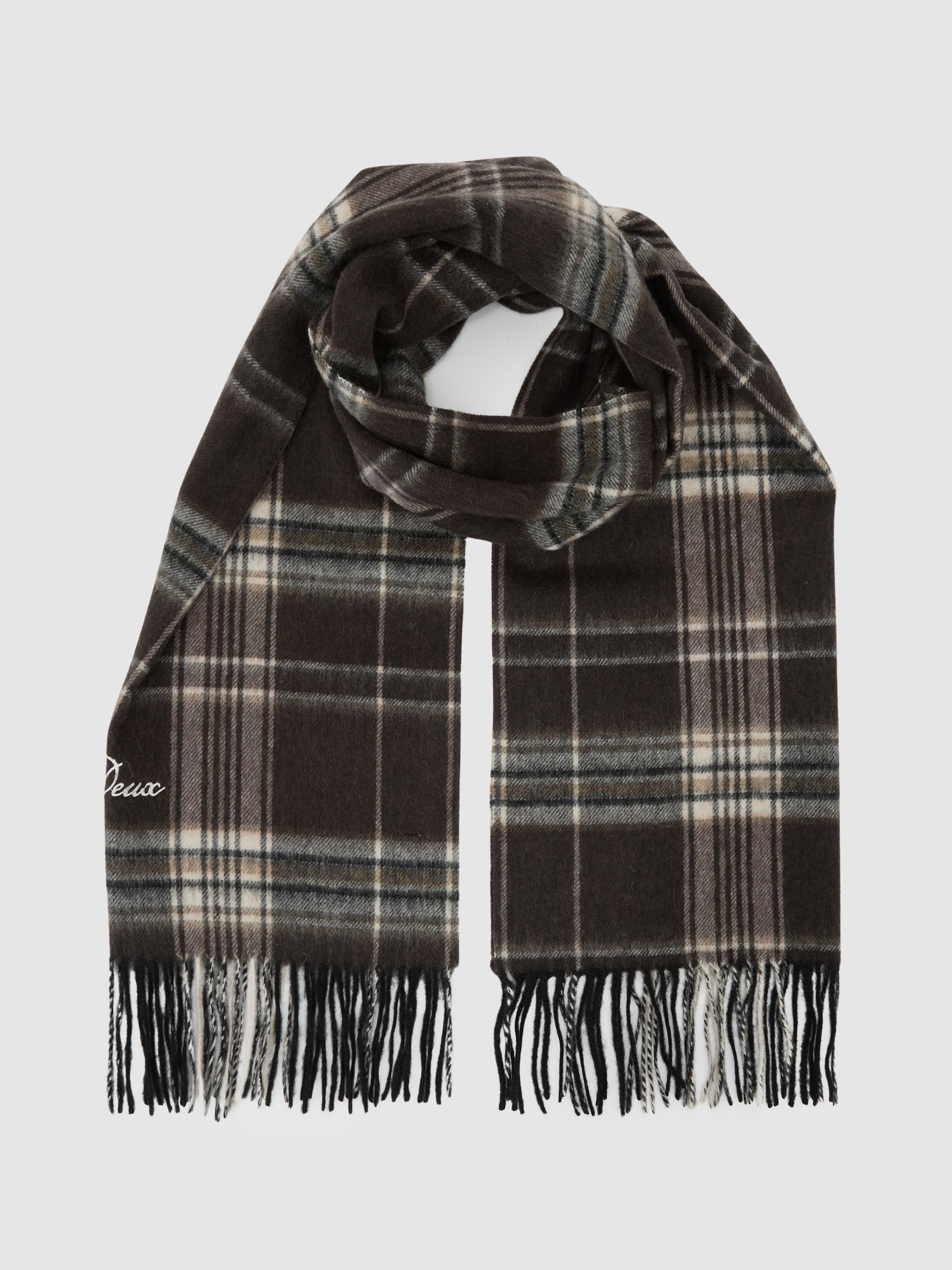 Check Wool Scarf in Delicioso - Image 2 of 4
