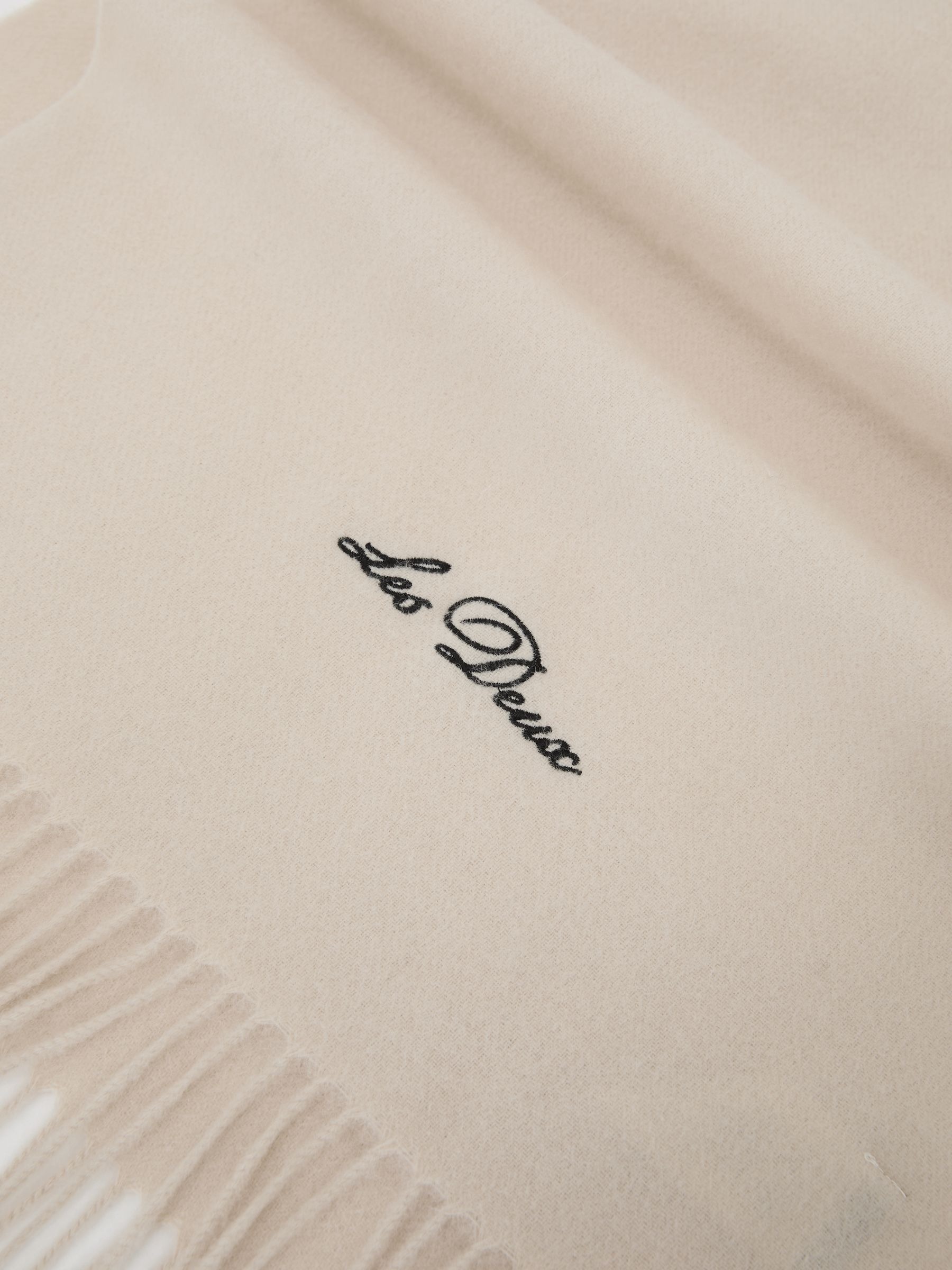 Wool Logo Embroidered Scarf in Ivory - Image 3 of 4