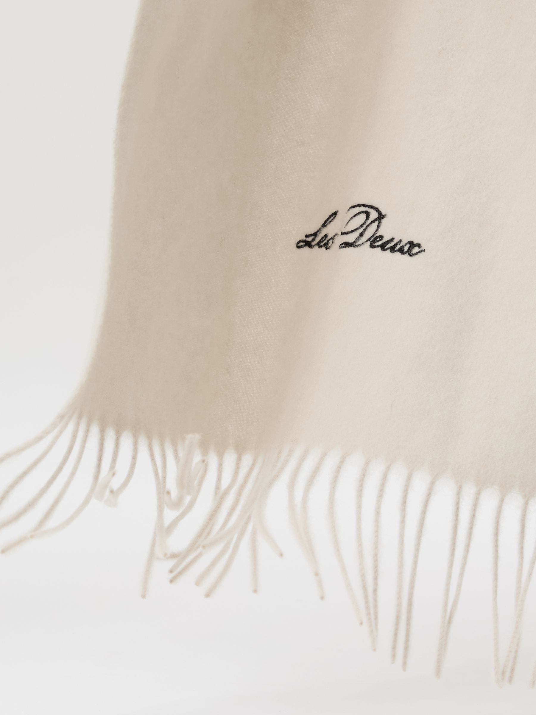 Wool Logo Embroidered Scarf in Ivory - Image 4 of 4