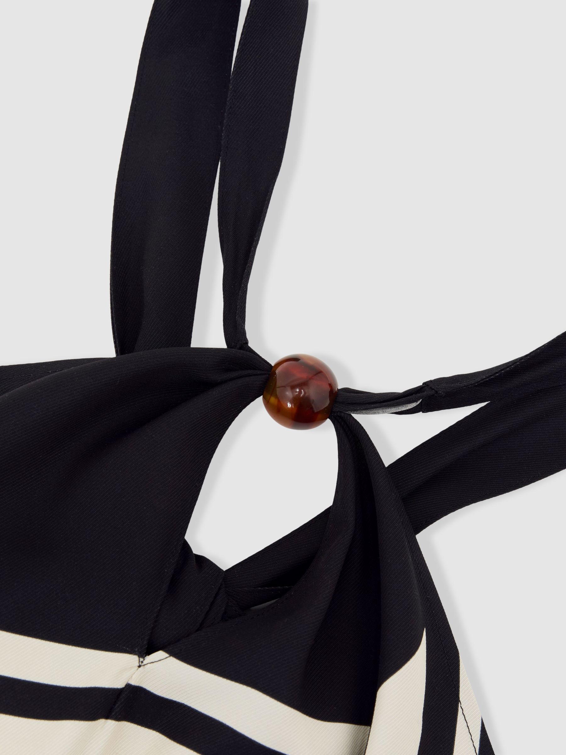 Scarf-Print Tie-Back Top in Black/White - Image 6 of 6