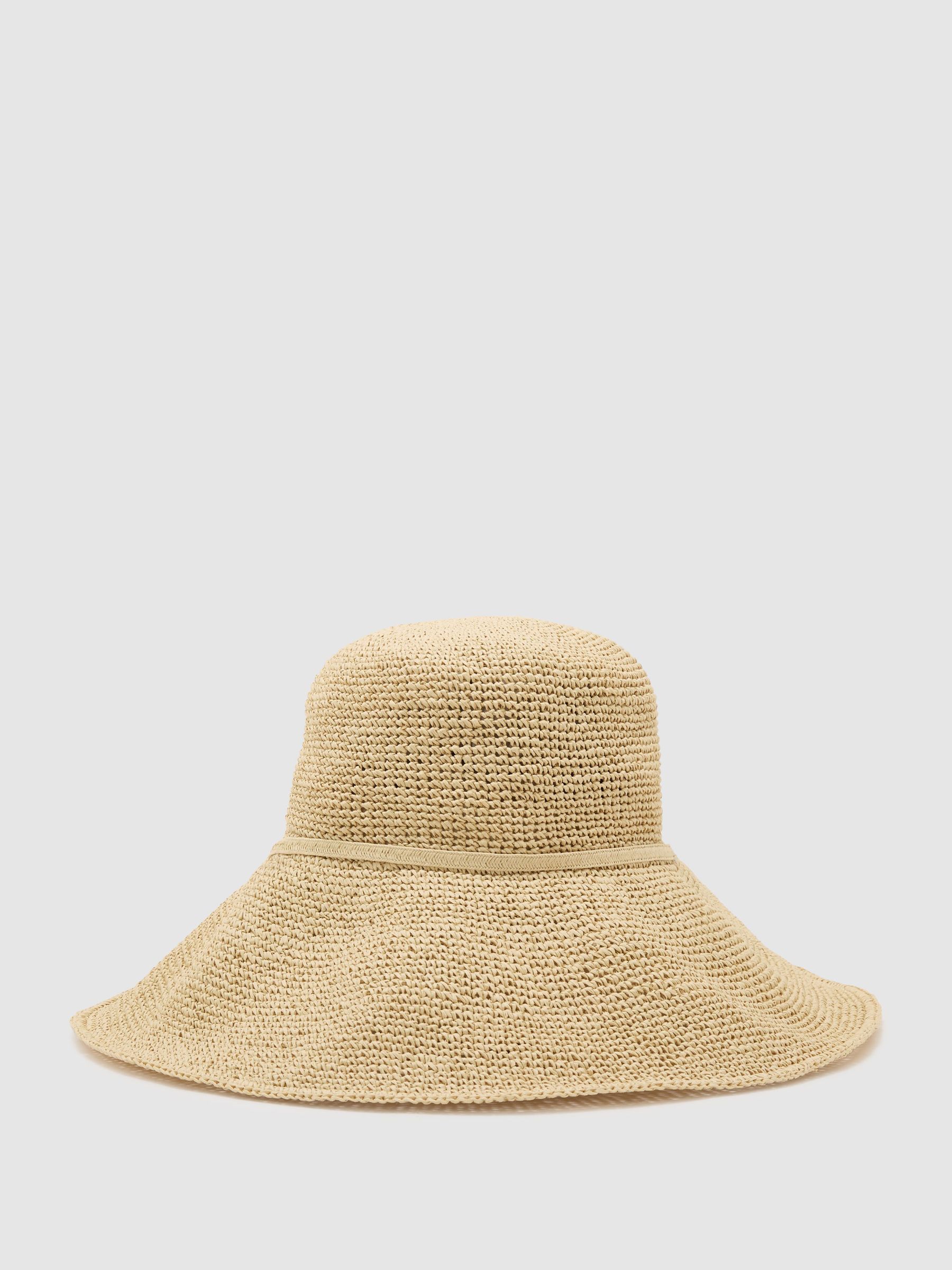 Straw-Effect Beaded-Strap Hat in Natural - image 4