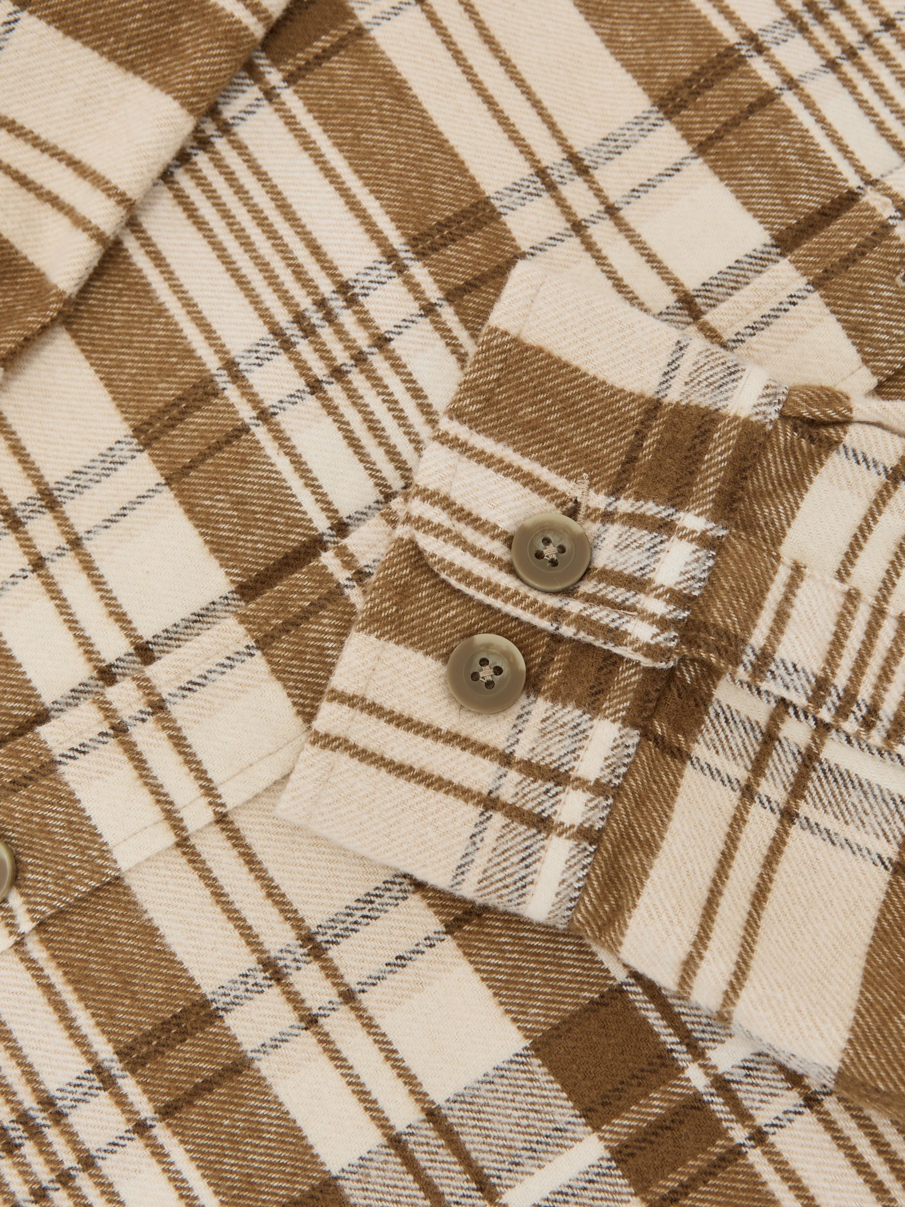 Cotton Check Overshirt in Irish Cream - Image 5 of 5