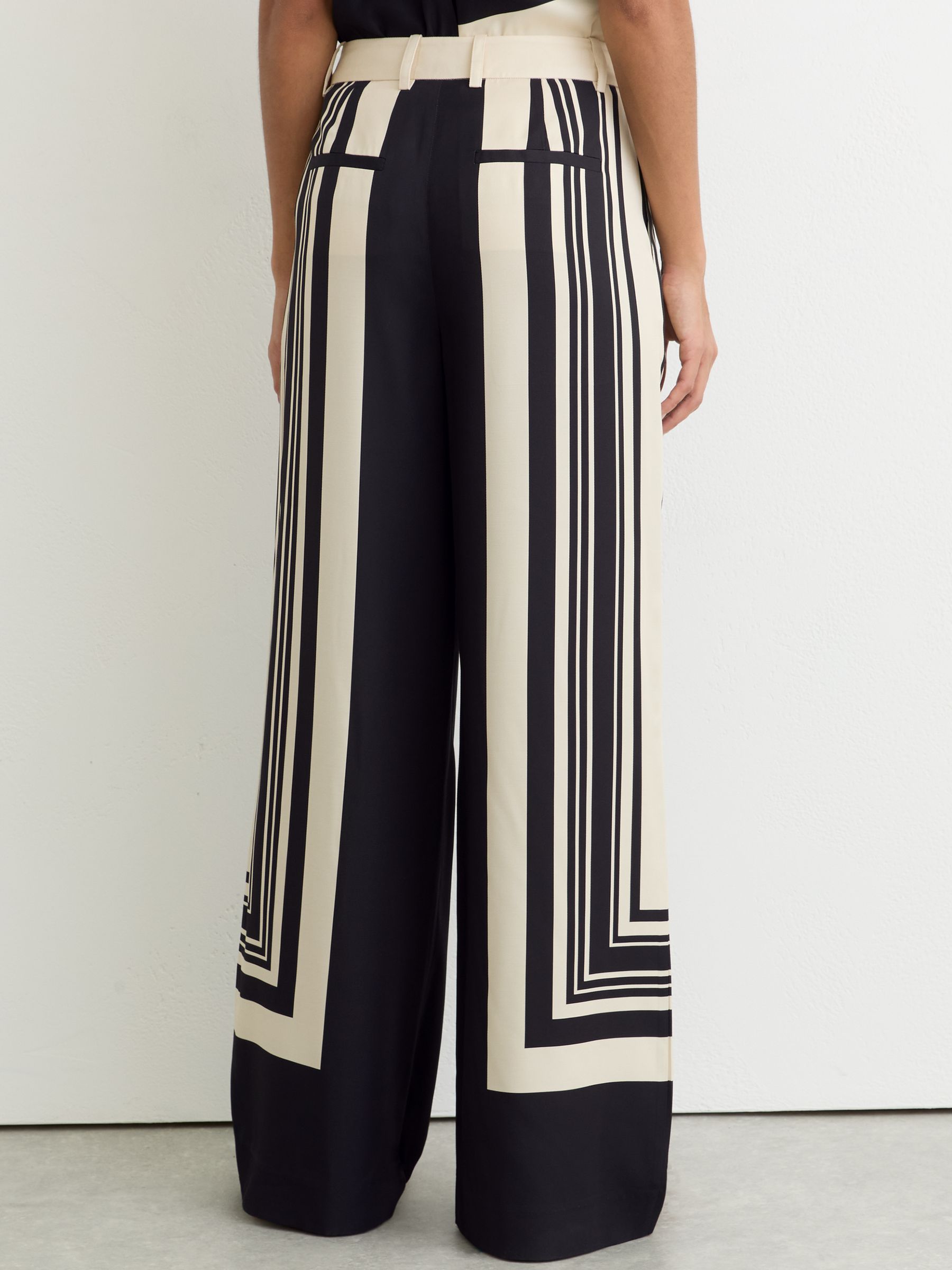 Petite Wide-Leg Scarf-Print Trousers in Black/White - image 4