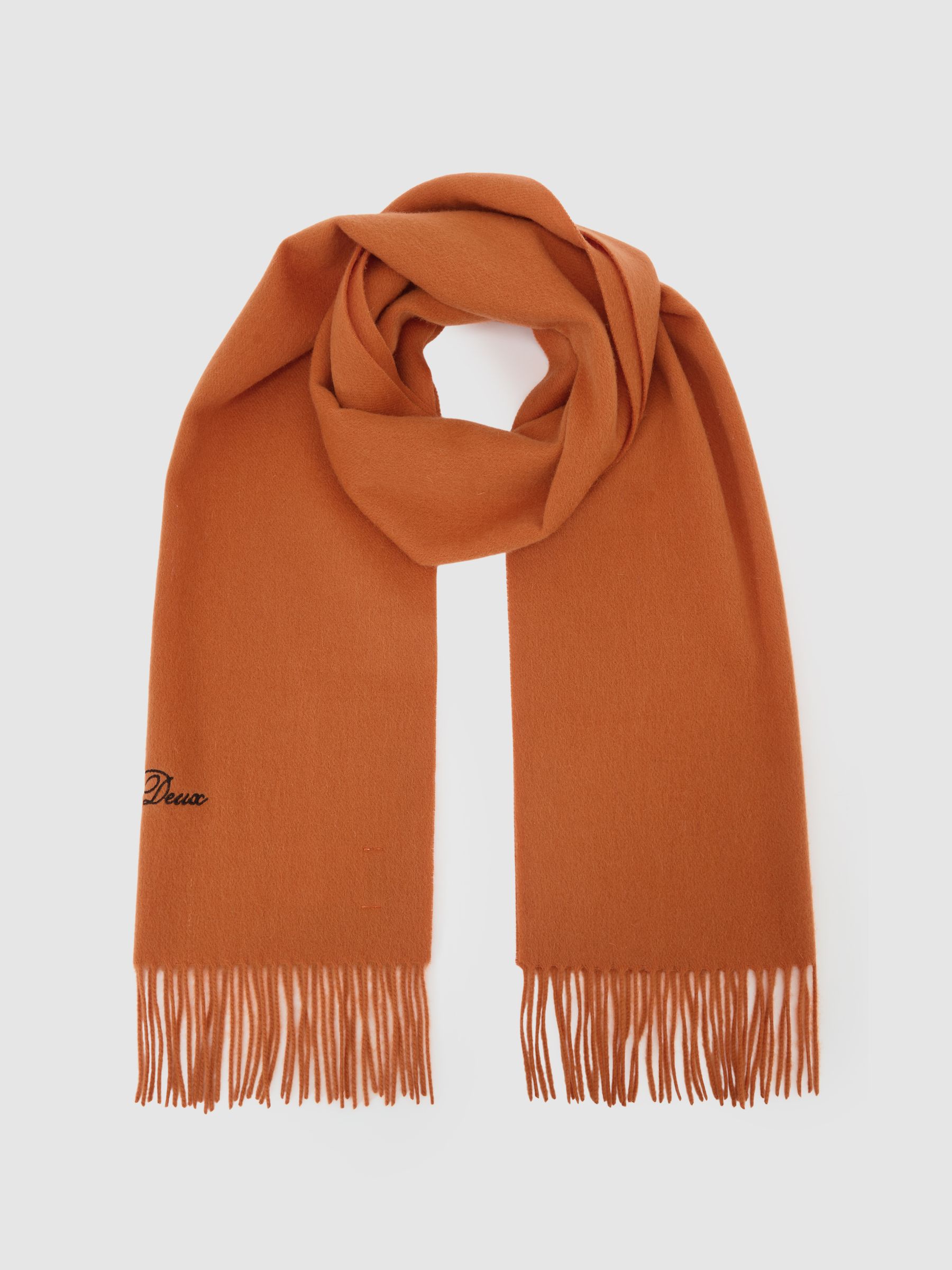 Wool Logo Embroidered Scarf in Gold Flame - Image 2 of 4