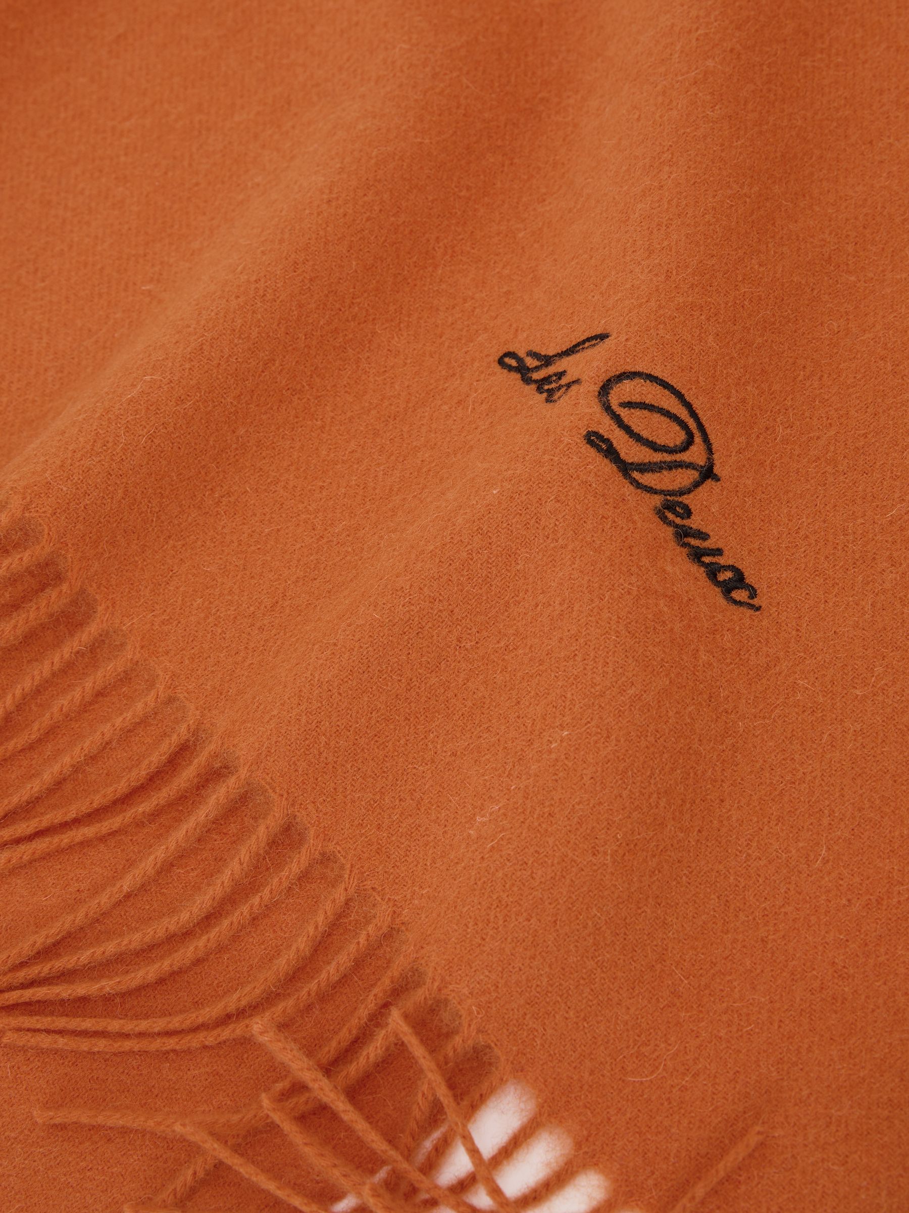 Wool Logo Embroidered Scarf in Gold Flame - Image 3 of 4