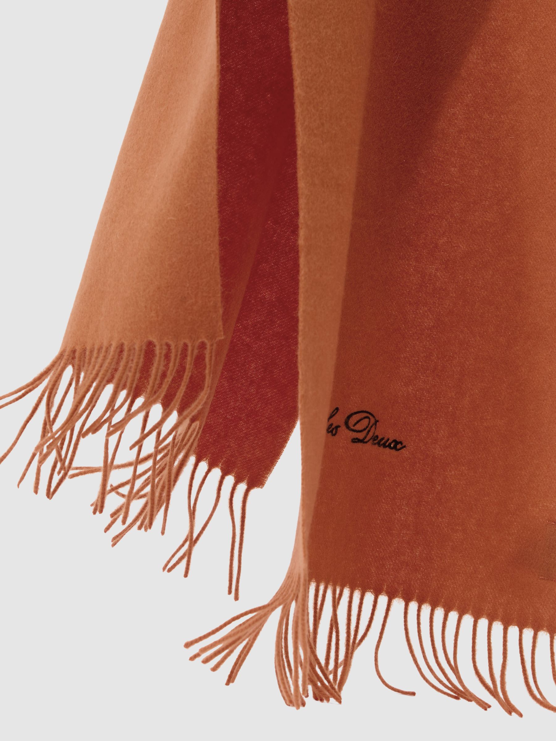 Wool Logo Embroidered Scarf in Gold Flame - Image 4 of 4