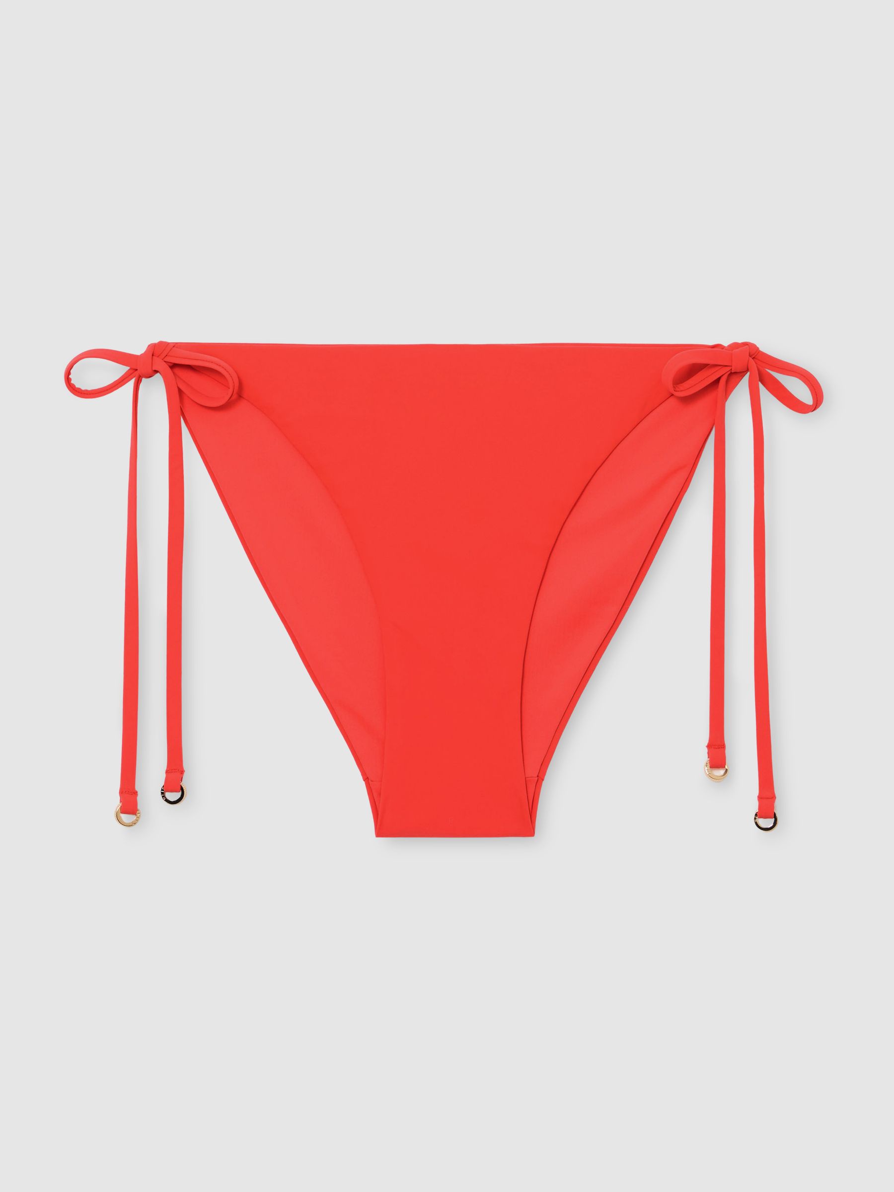 Side-Tie Bikini Bottoms in Coral Orange - Image 2 of 6