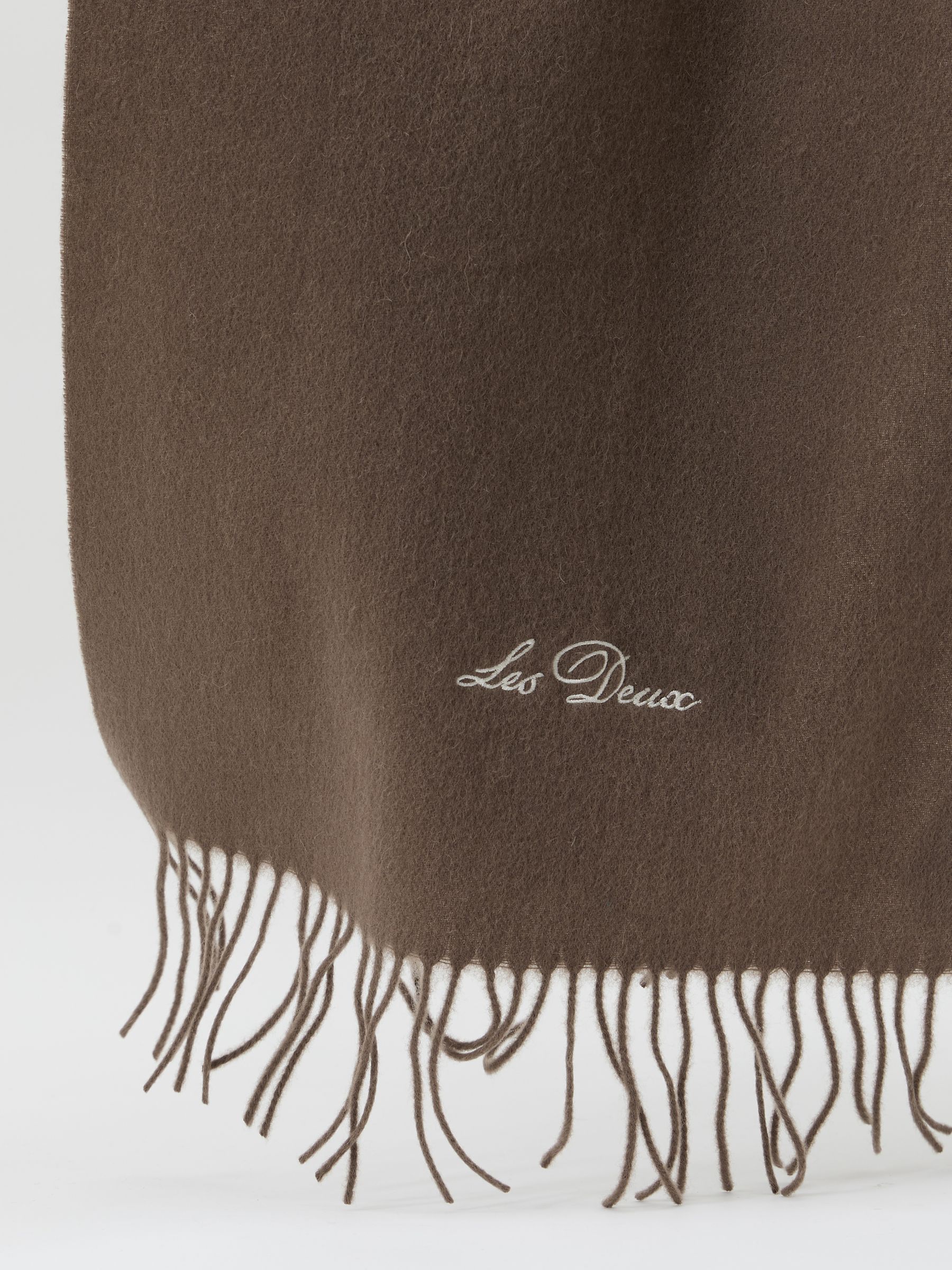 Wool Logo Embroidered Scarf in Mountain Grey Melange - Image 4 of 4