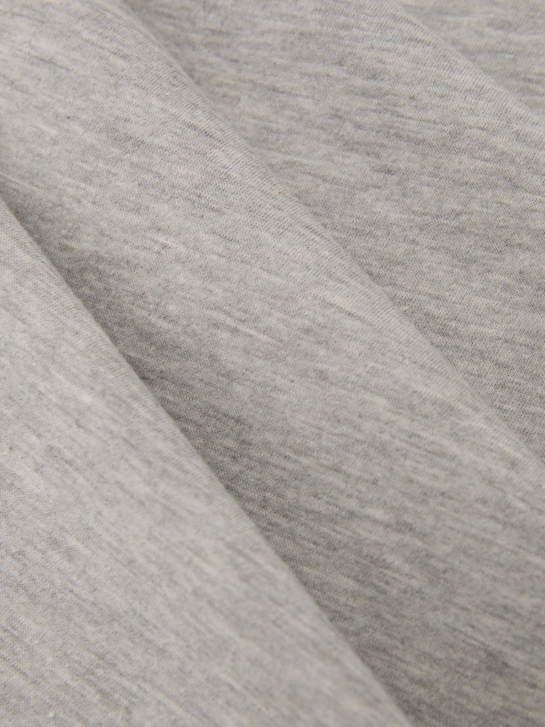 Cotton V-Neck T-Shirt in Grey Melange - Image 6 of 6
