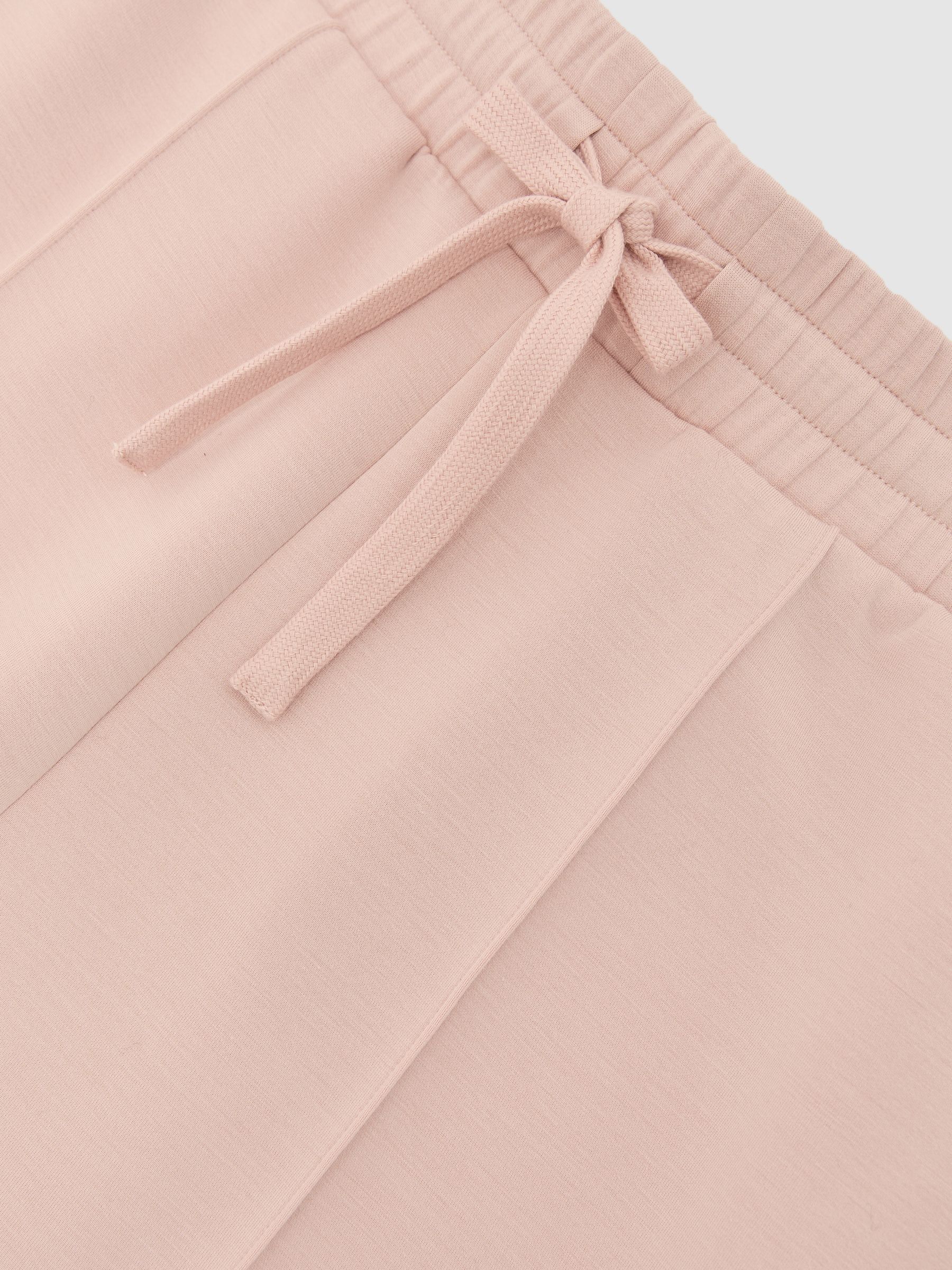 Petite Premium Interlock Wide-Leg Joggers in Pale Pink - Image 6 of 7