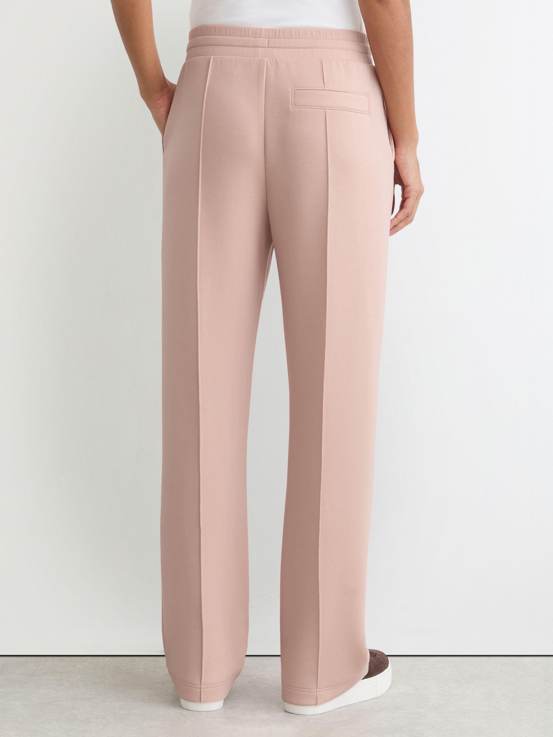 Premium Interlock Wide-Leg Joggers in Pale Pink - Image 5 of 6
