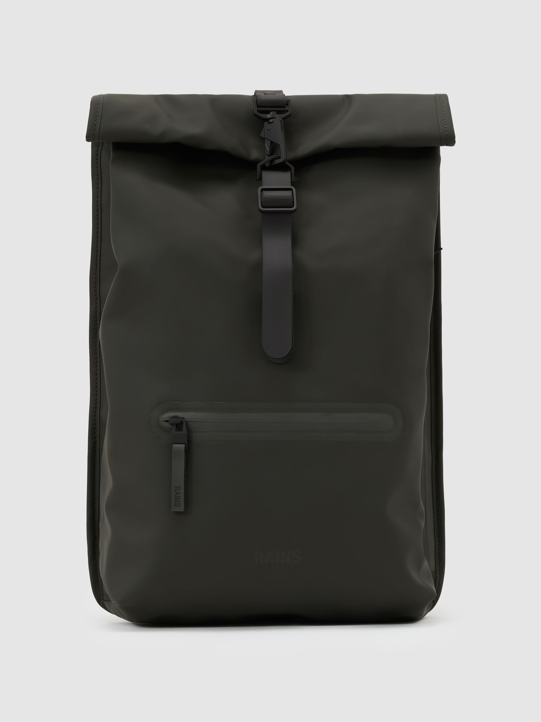 Rains Roll-Top Rucksack in Green - Image 1 of 4
