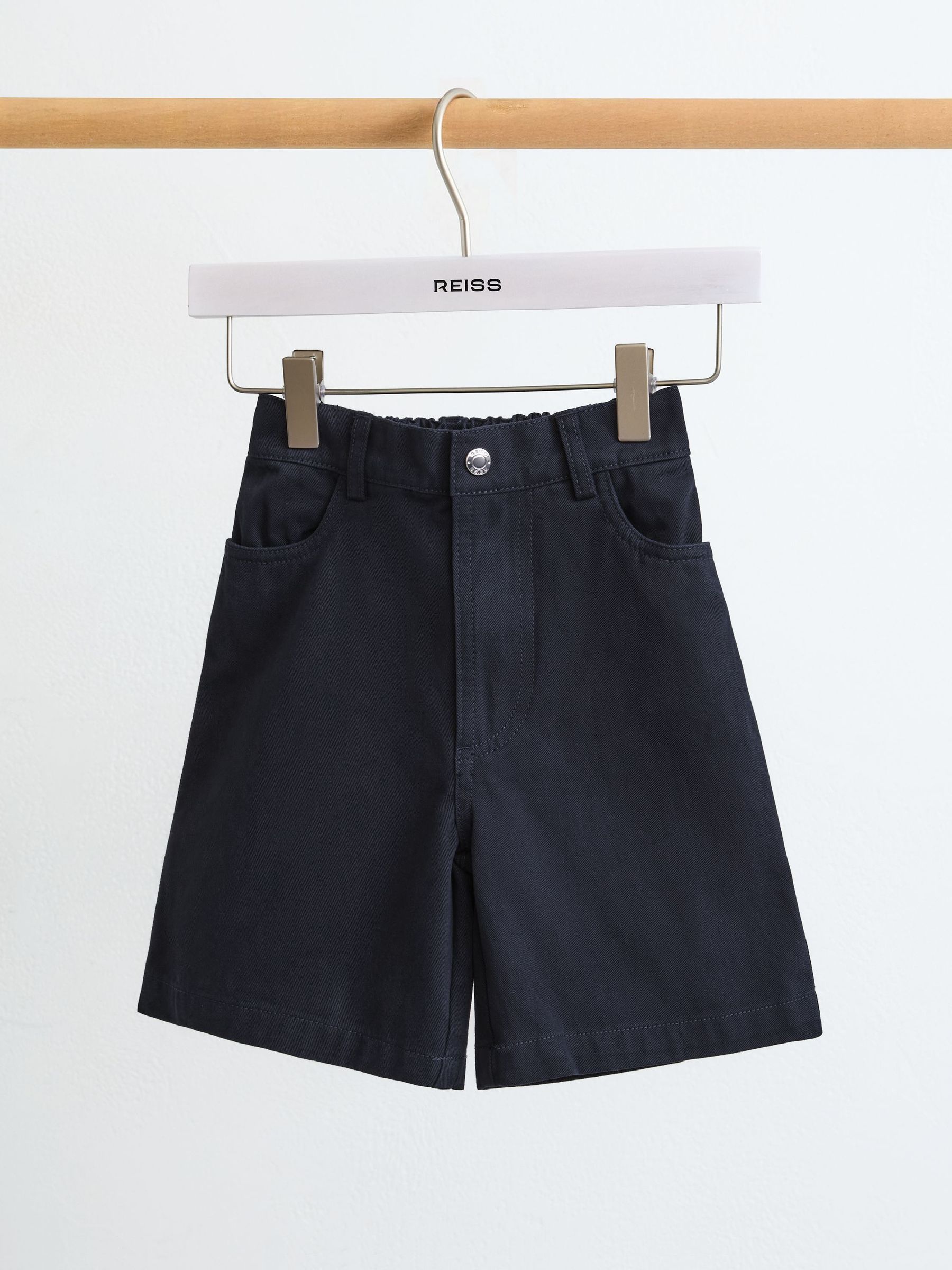 3-9 yrs Cotton Twill Bermuda Shorts in Blue - Image 2 of 3 3-9 yrs Cotton Twill Bermuda Shorts in Blue - Image 2 of 3