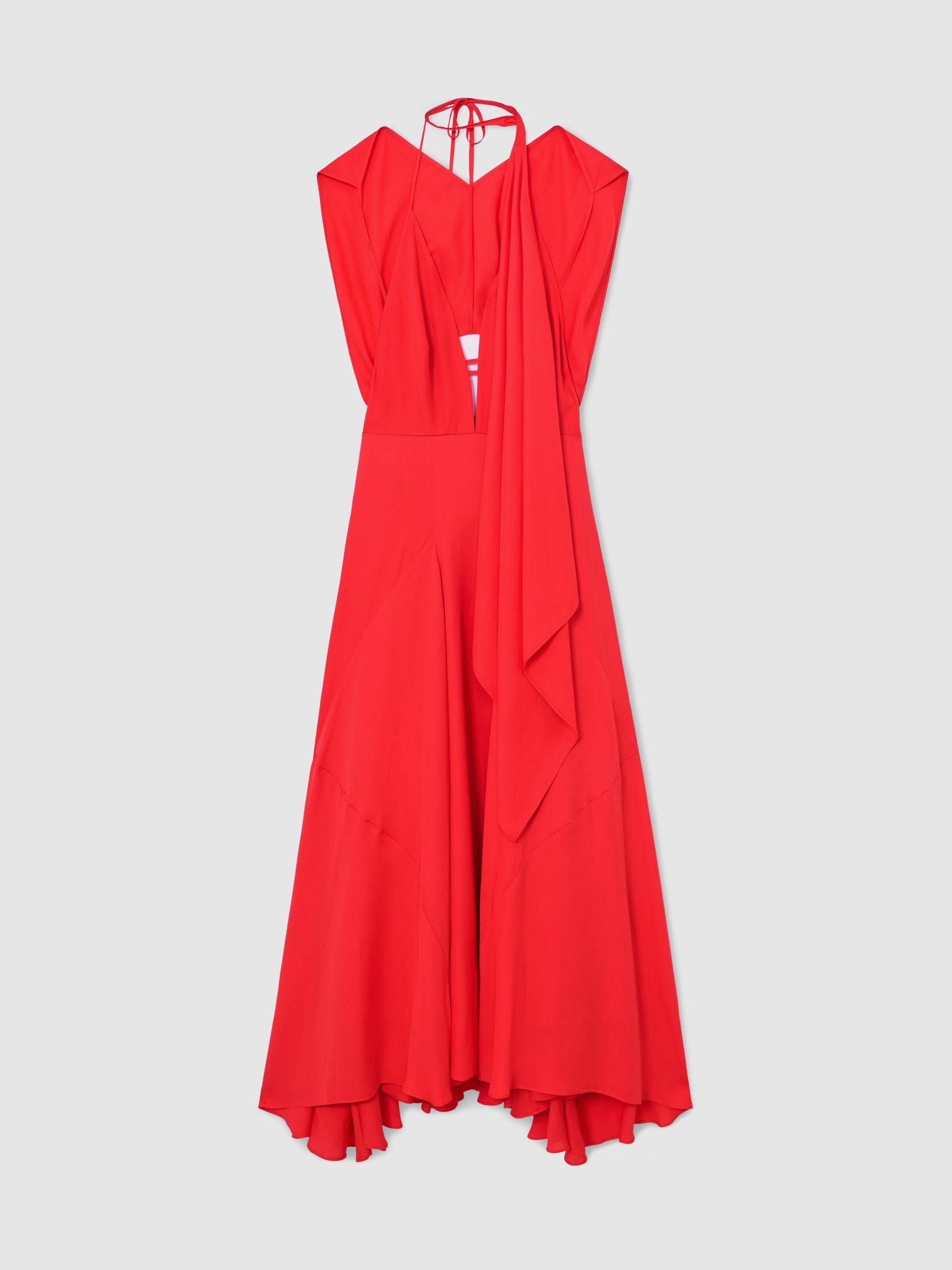 Strappy Draped Cape Maxi Dress in Orange - Image 2 of 7