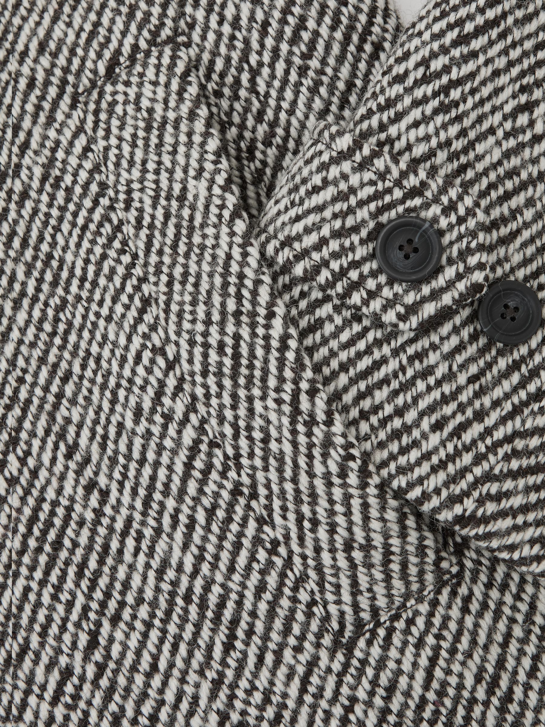 Wool Blend Twill Coat in Salt Pepper - Image 6 of 6