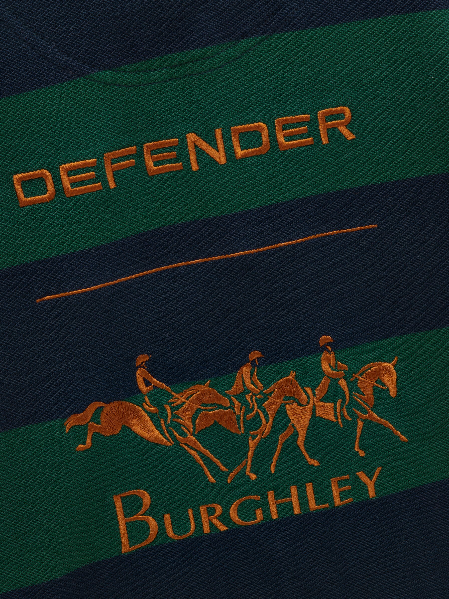 Official Burghley Green & Navy Kids' Cotton Pique Polo Shirt - Image 3 of 5