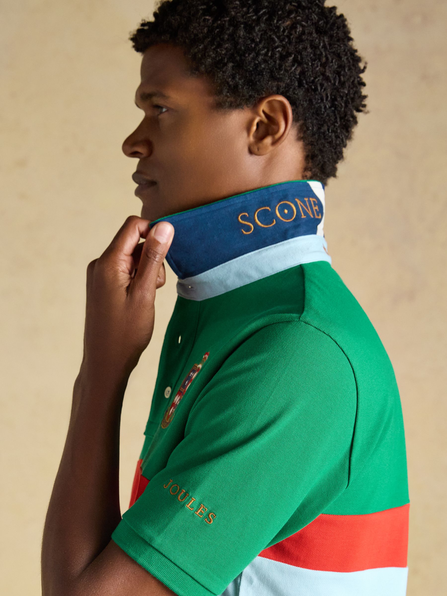 Official Scone Green Cotton Pique Polo Shirt - Image 8 of 11