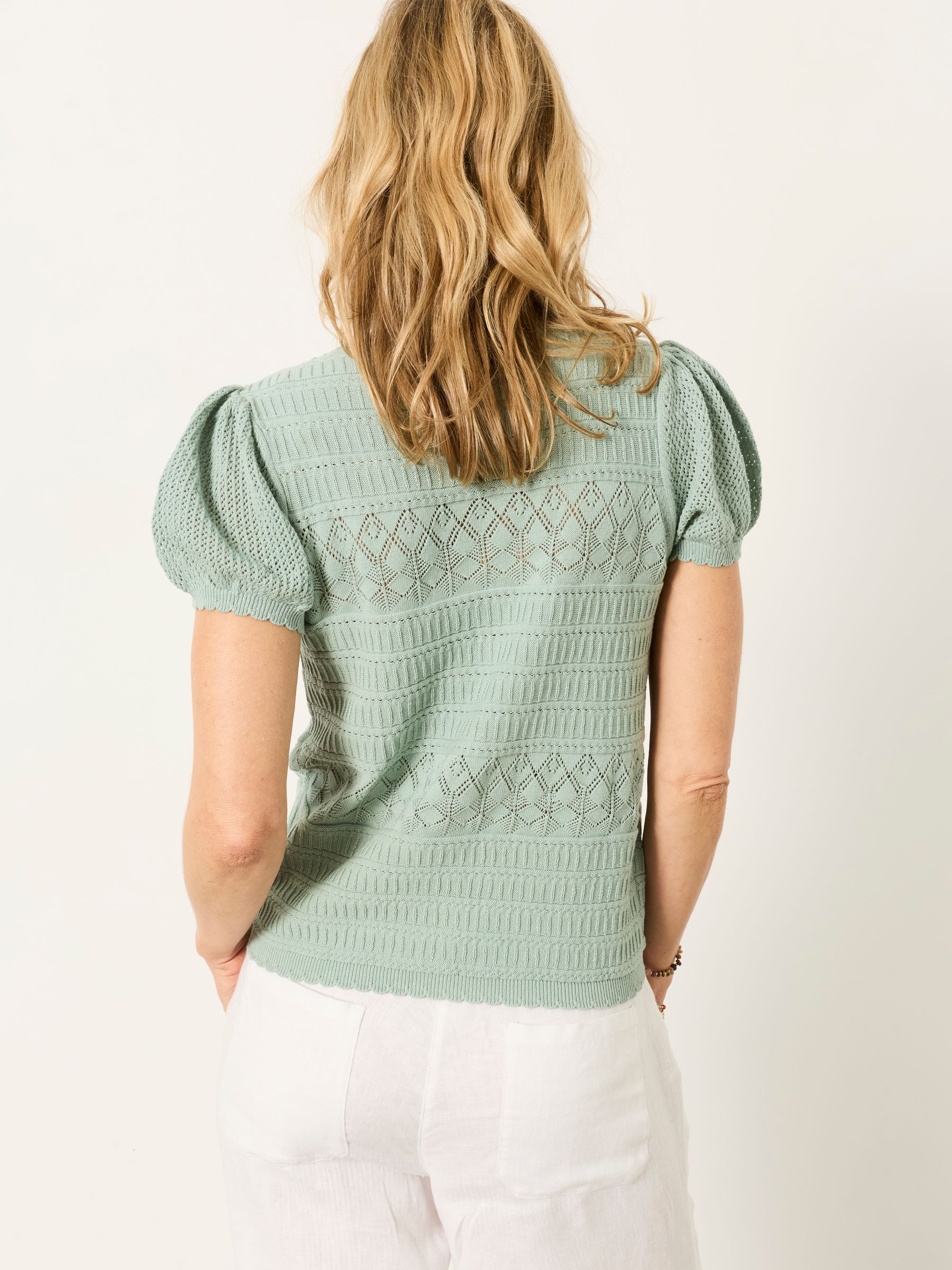 Green Poppy Knitted Pointelle Top - Image 2 of 4