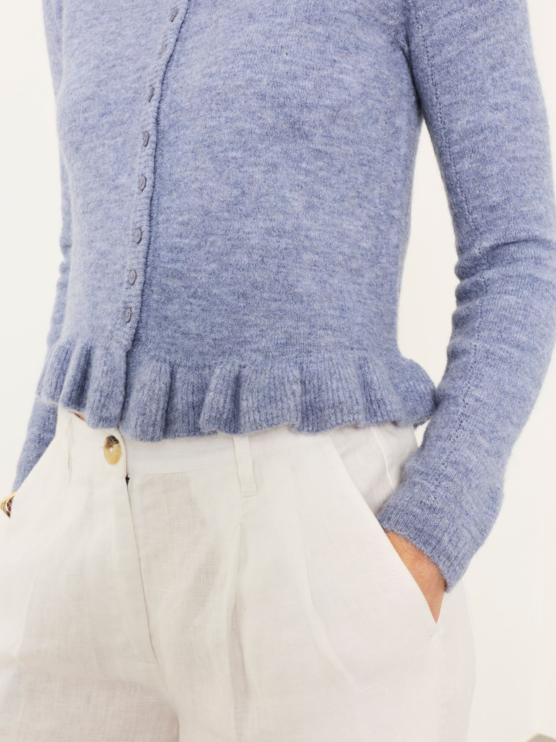 Fearne Blue Frill Knitted Cardigan - Image 3 of 4