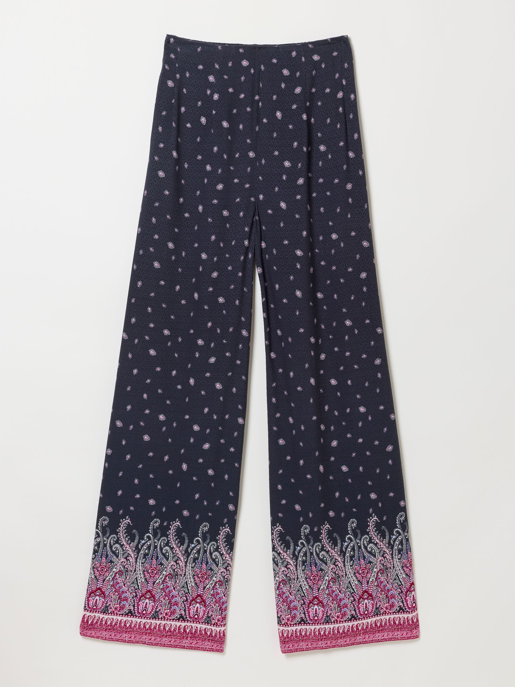 Zelda Black Paisley Palazzo Trousers - Image 7 of 7