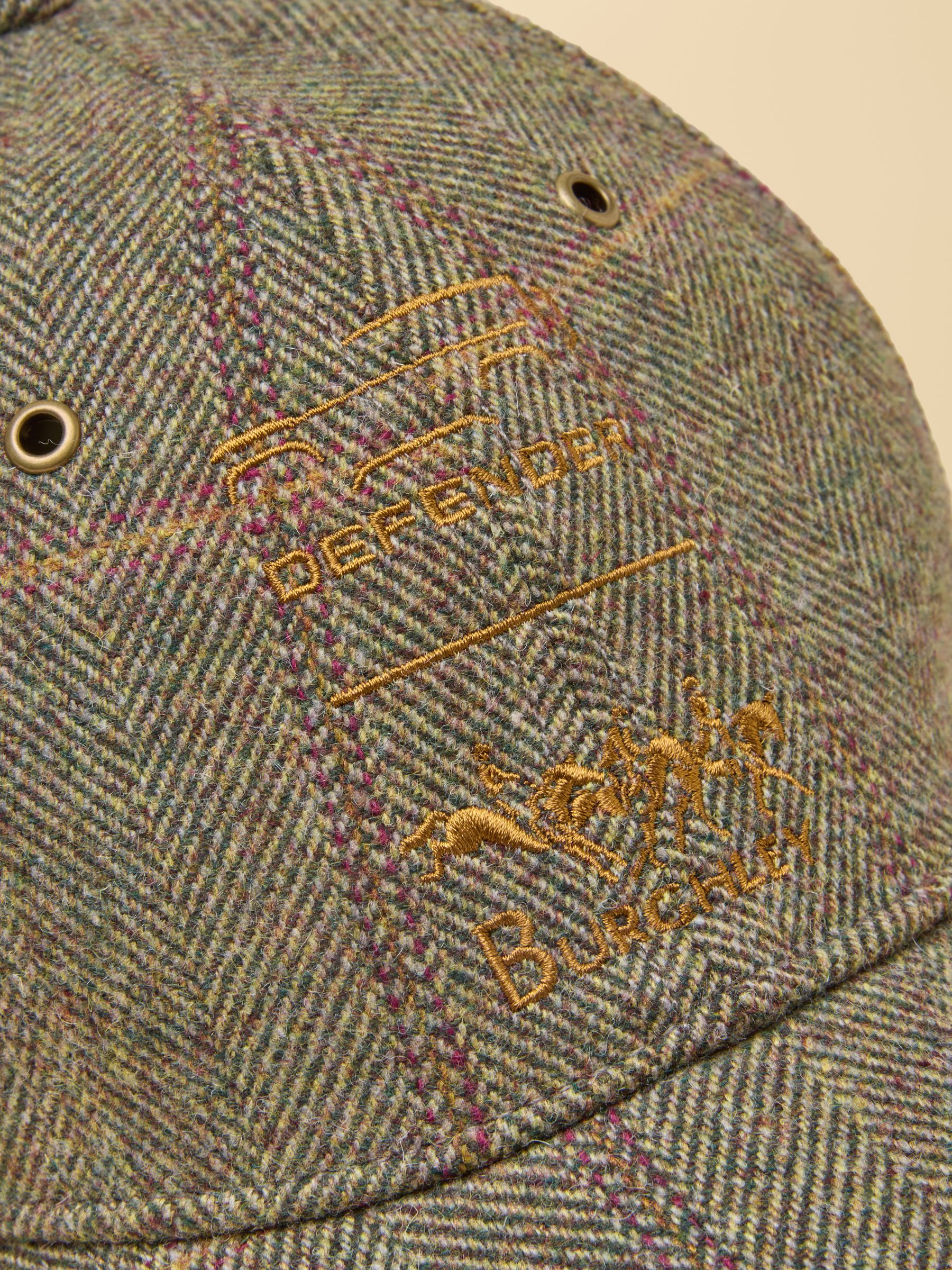 Official Burghley Brown Embroidered Tweed Cap - Image 4 of 5