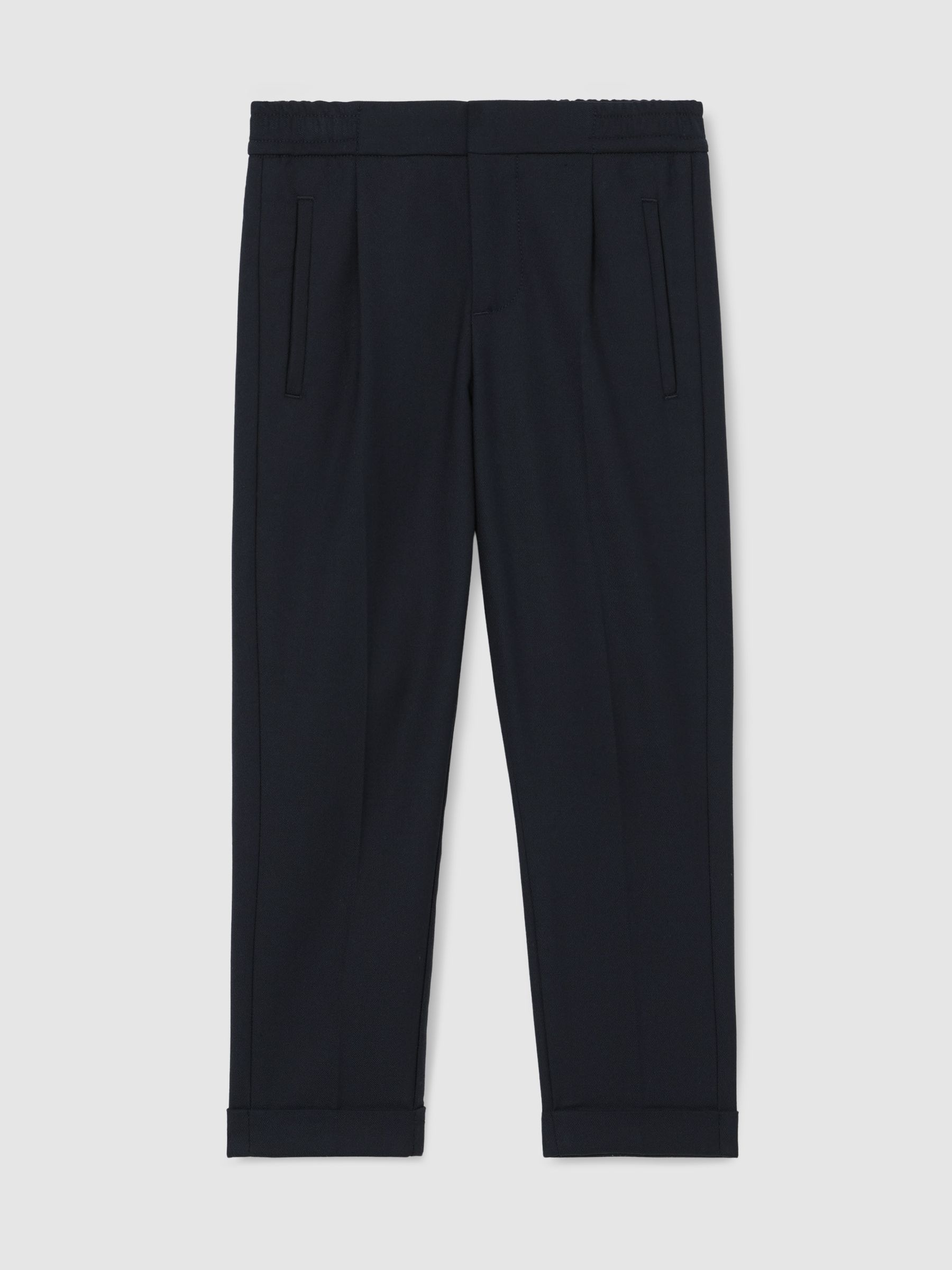 Slim-Fit Pleated Trousers in Navy - Image 2 of 6