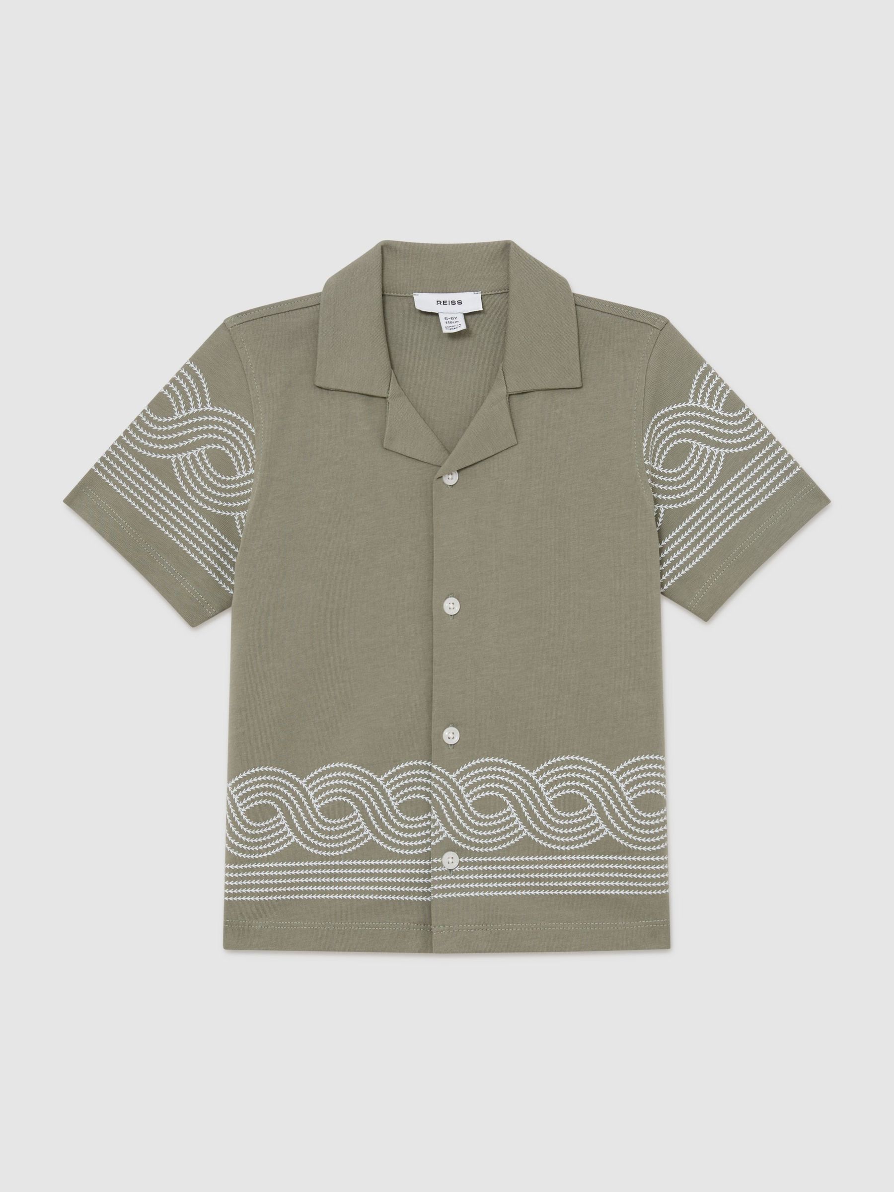 Cotton Embroidered Cuban-collar Shirt