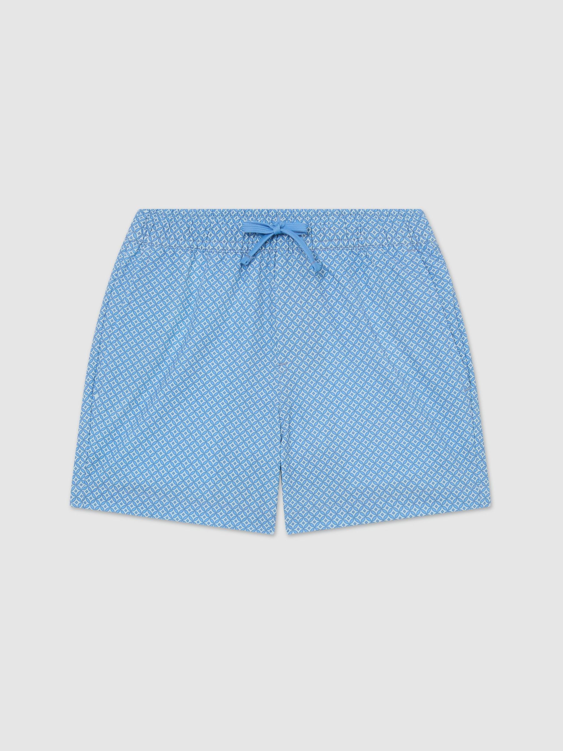 3-9 yrs Printed Drawstring Swim Shorts in Blue - Image 1 of 3