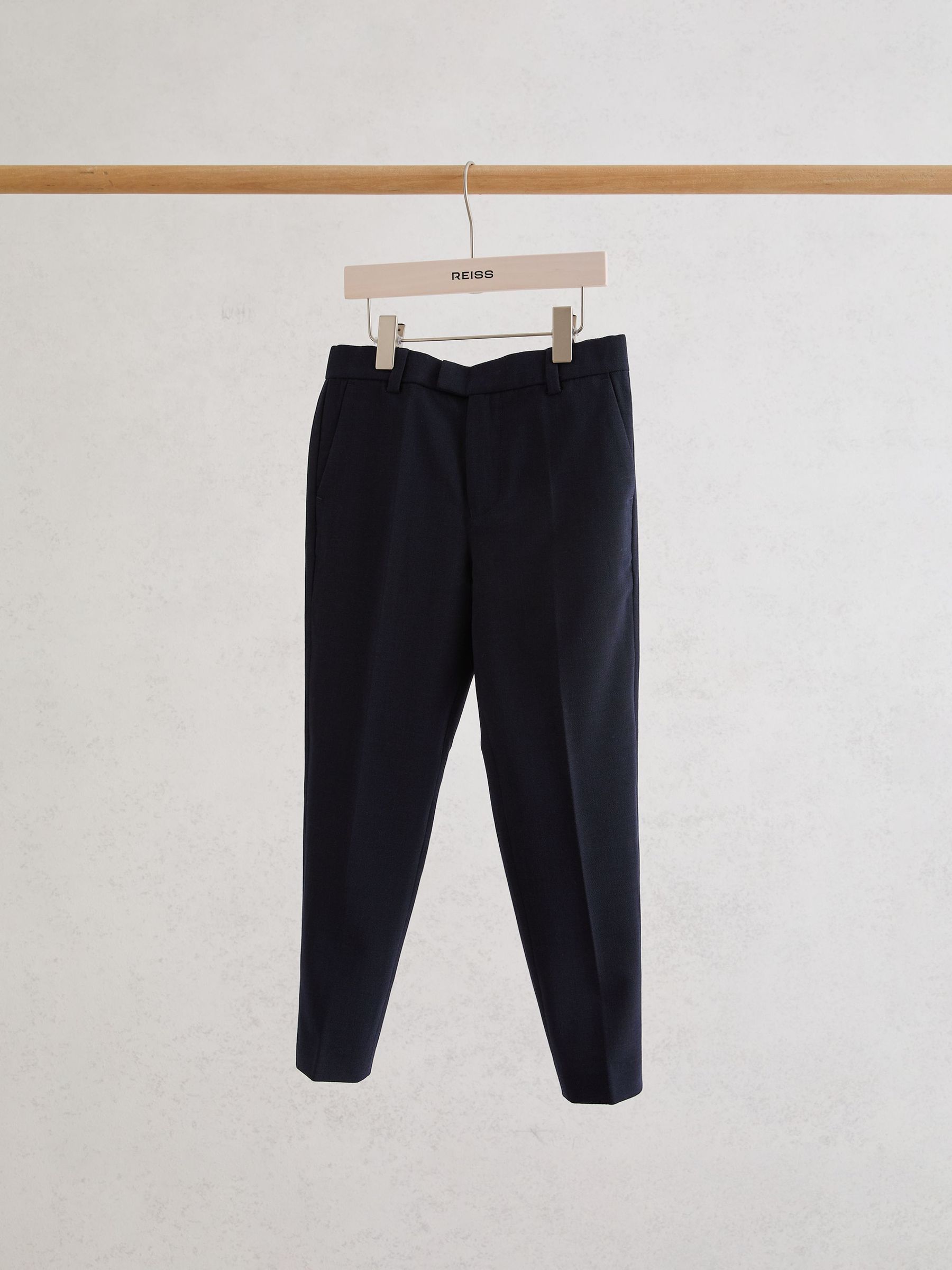 Slim-Fit Trousers With Wool in Navy - Image 2 of 3