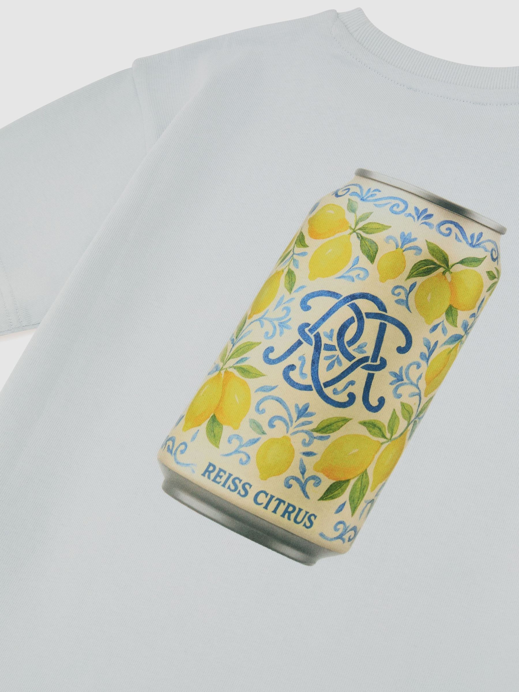 Monogram Citrus-Print Relaxed T-Shirt in Pale Blue - Image 3 of 3