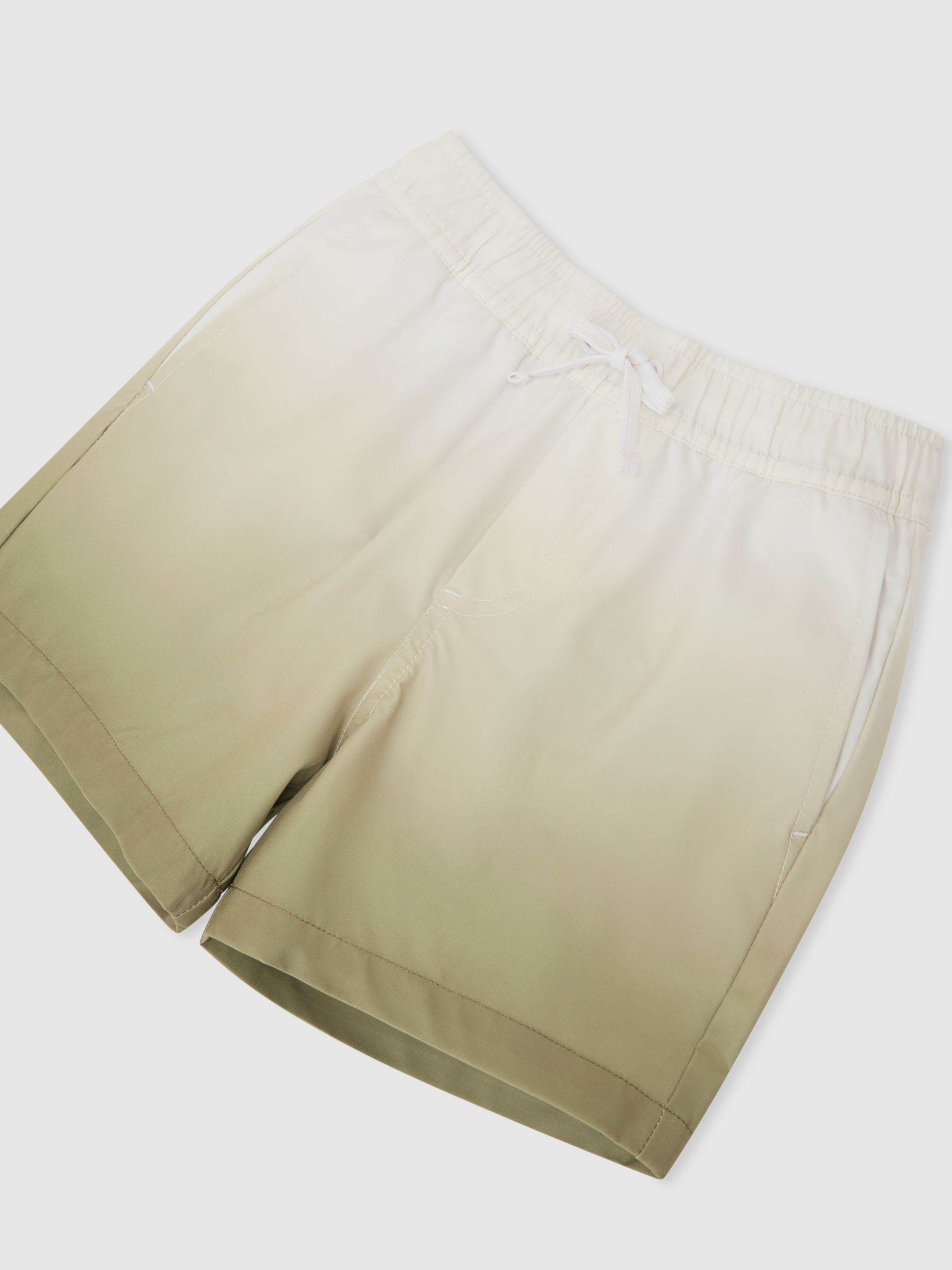 Printed Drawstring Swim Shorts in Green/White - Image 1 of 3 Printed Drawstring Swim Shorts in Green/White - Image 1 of 3