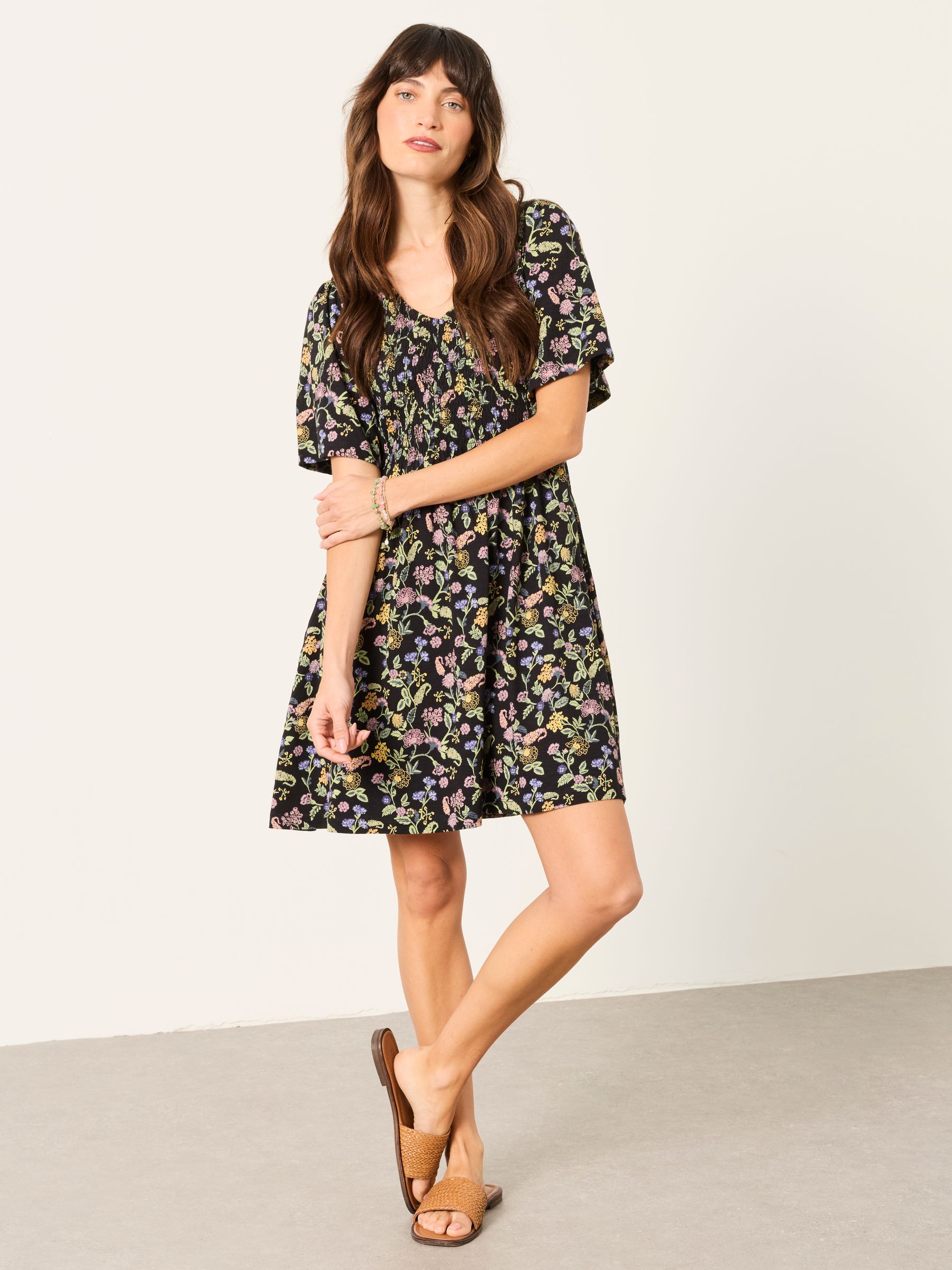 Black Stitch Paisley Petite Emma Floral Jersey Dress - Image 1 of 4 Black Stitch Paisley Petite Emma Floral Jersey Dress - Image 1 of 4