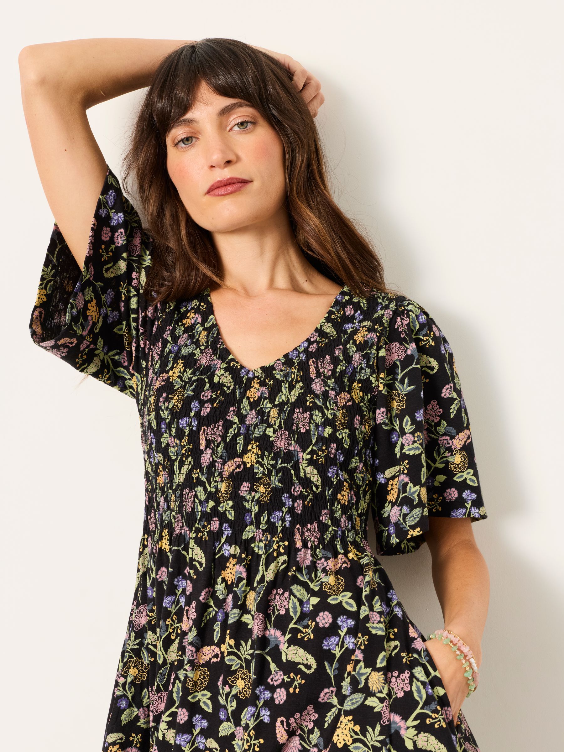 Black Stitch Paisley Petite Emma Floral Jersey Dress - Image 3 of 4
