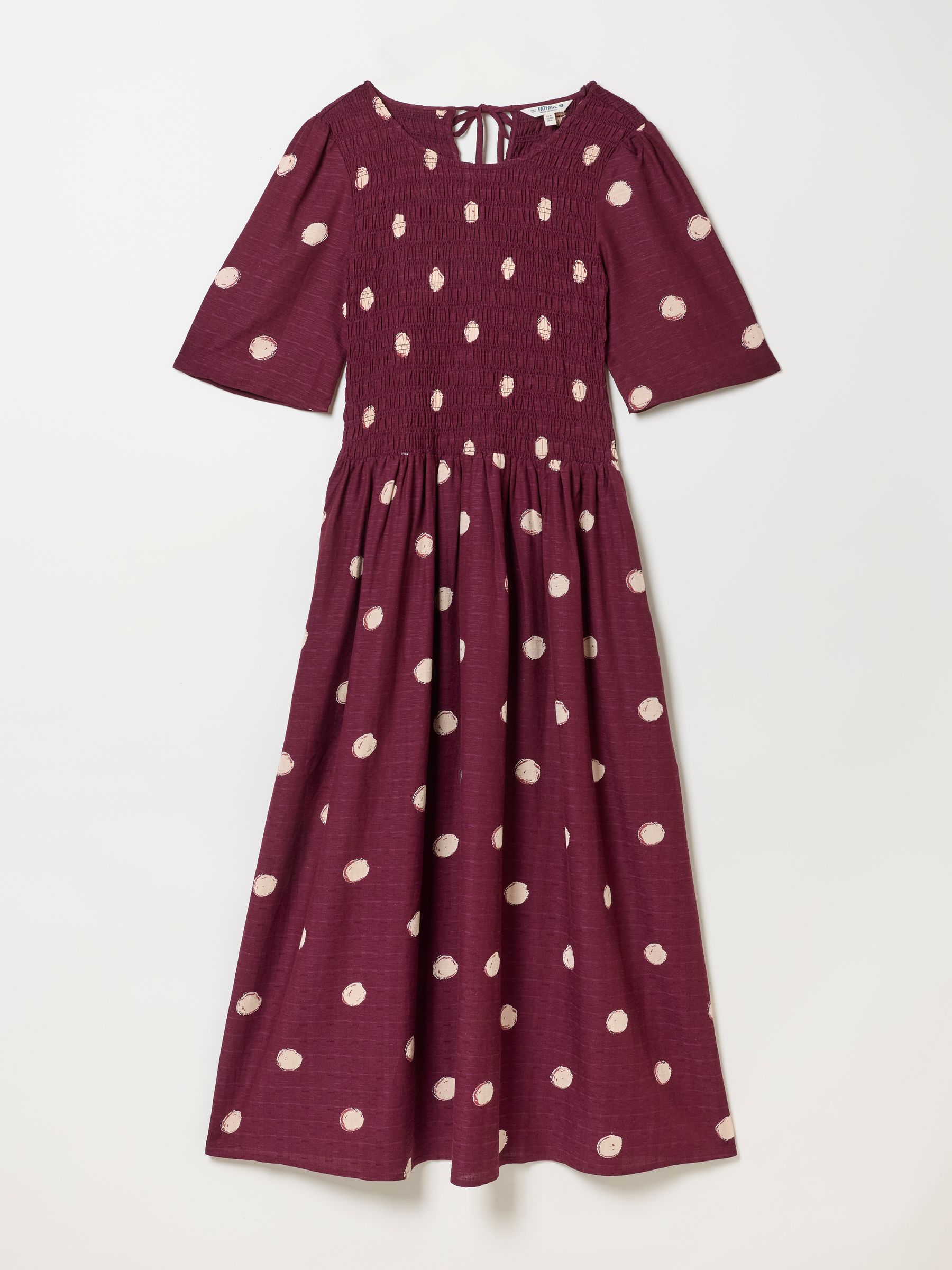 Burgundy Red Spot Regular Alice Midi Dress - Image 6 of 6