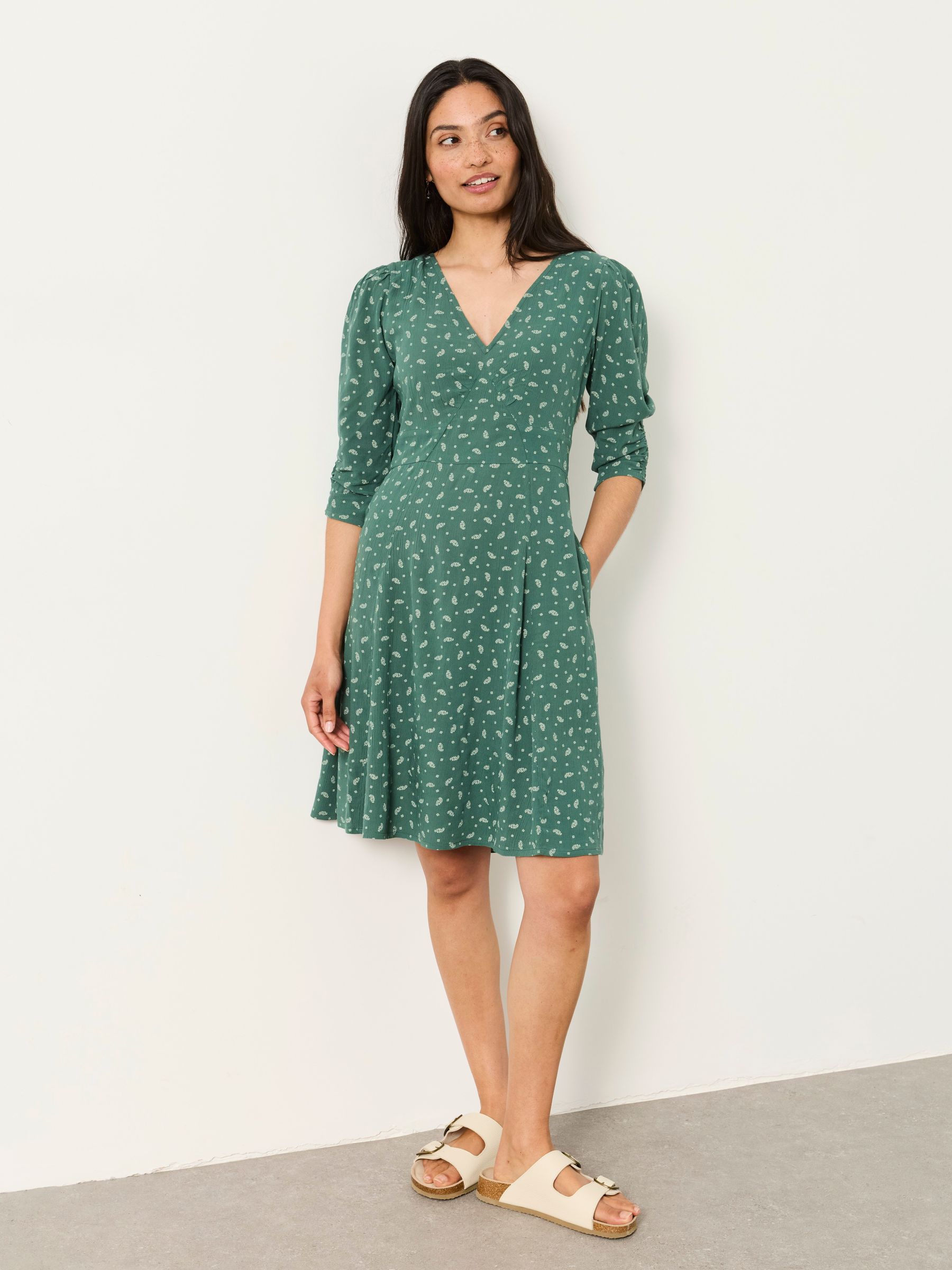 Anya Green Paisley Regular Mini Dress - Image 1 of 5