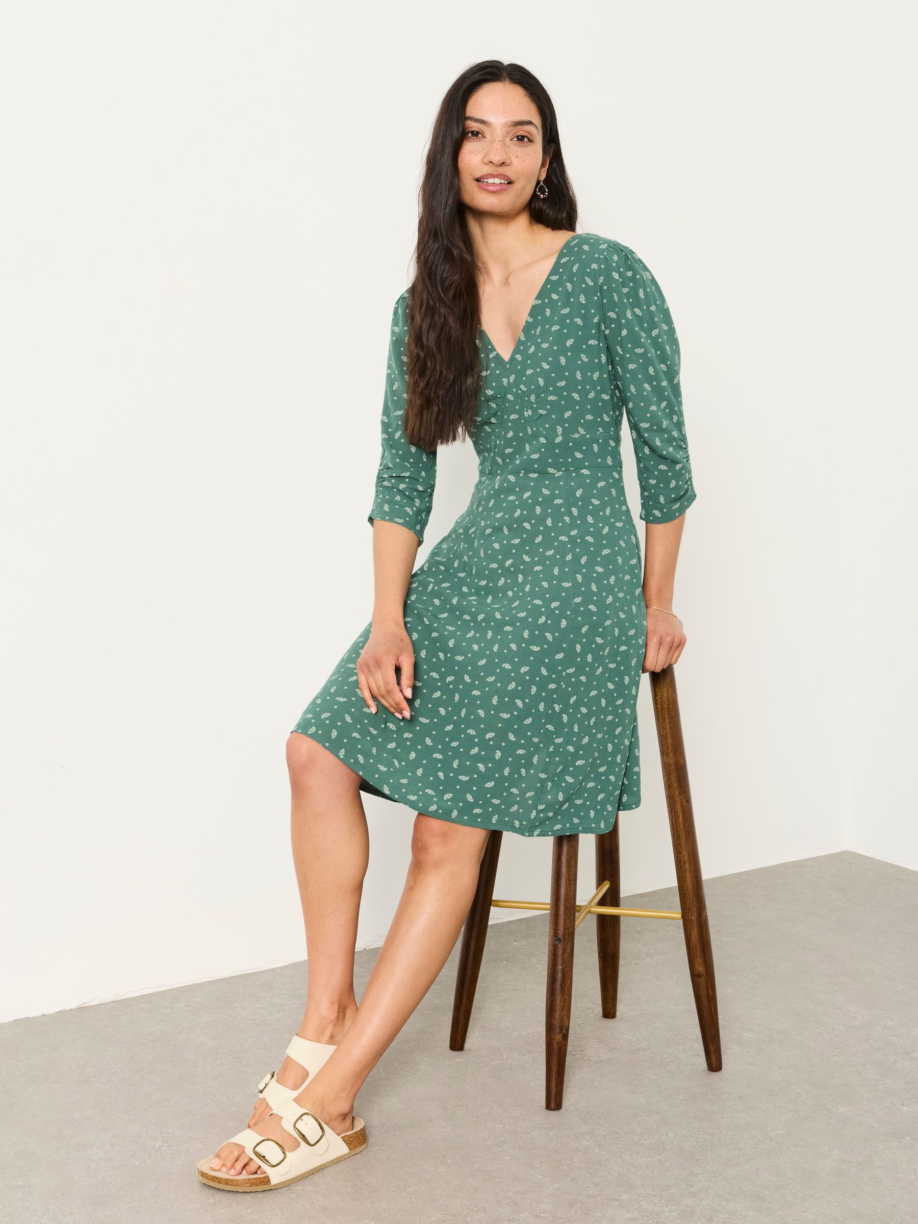 Anya Green Paisley Regular Mini Dress - Image 4 of 5