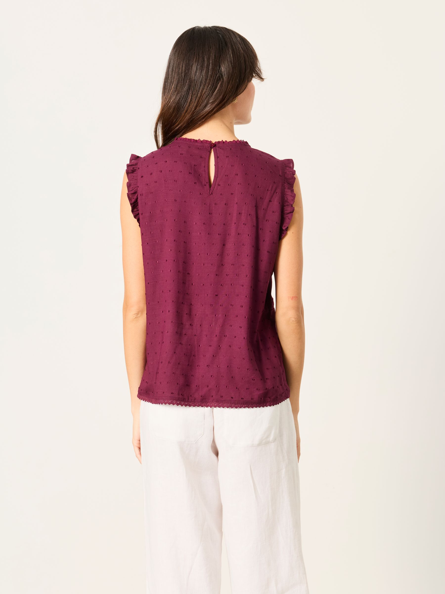 Burgundy Red Regular Gi Embroidered Blouse - Image 2 of 5