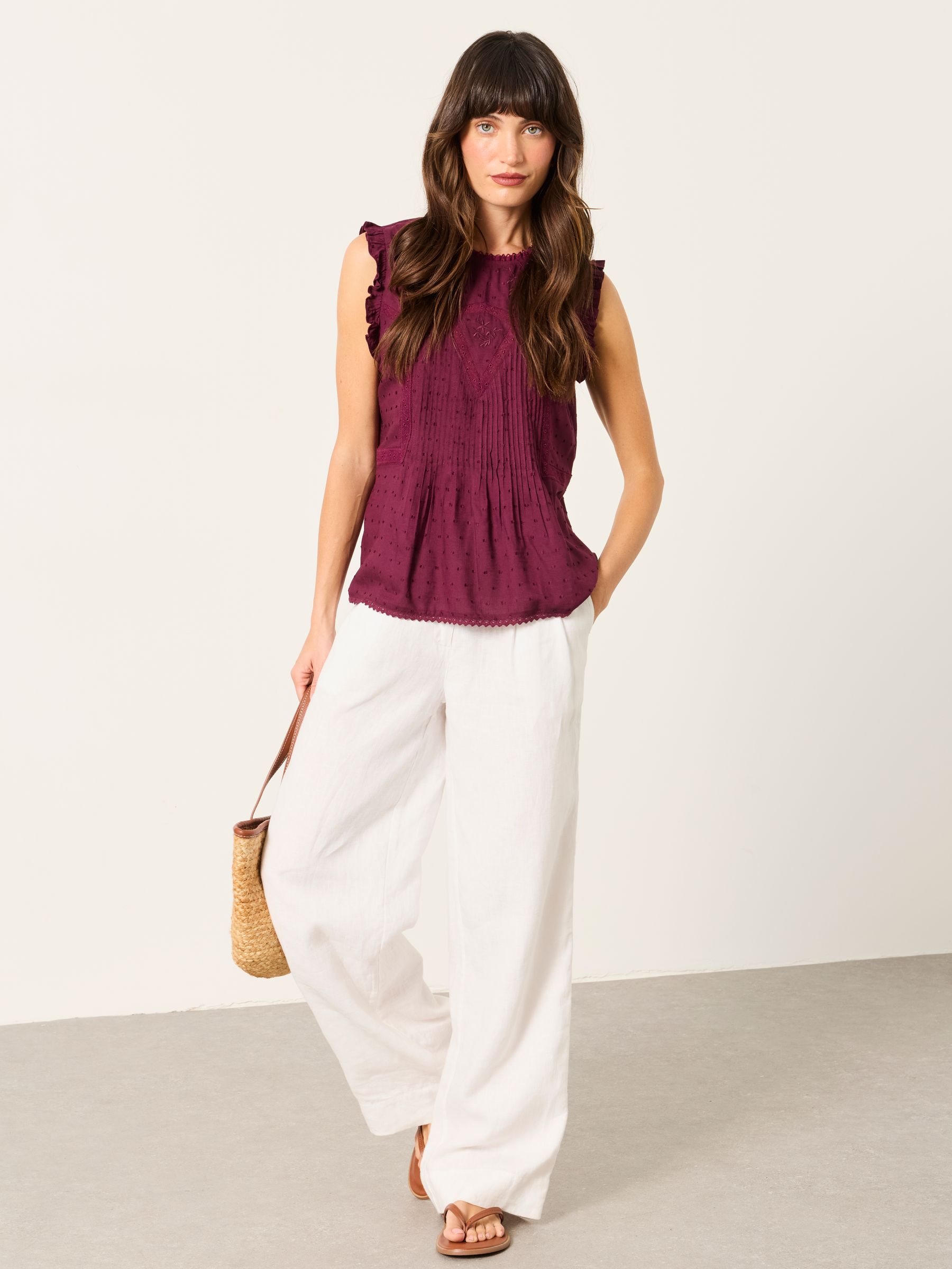 Burgundy Red Regular Gi Embroidered Blouse - Image 3 of 5