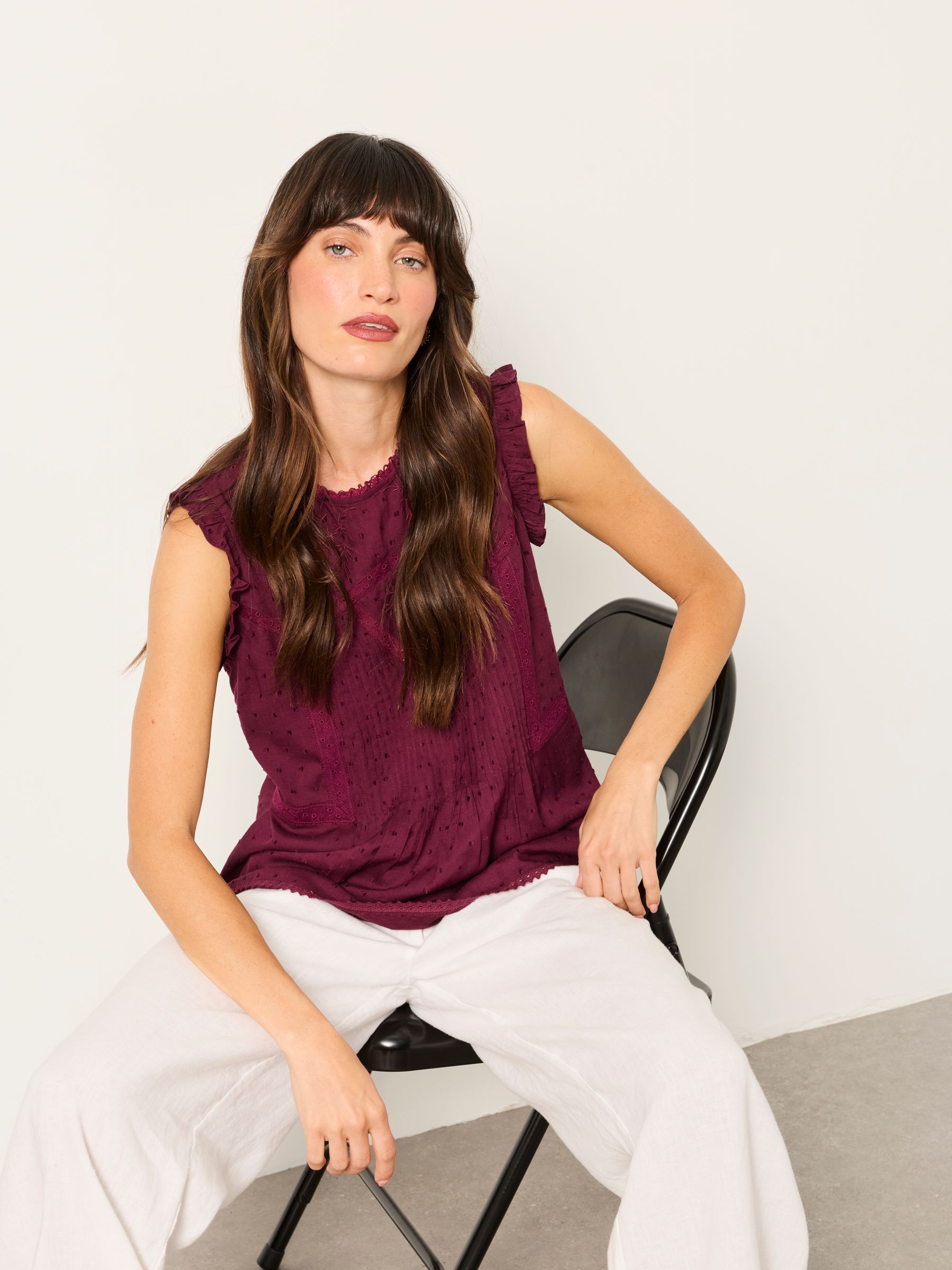 Burgundy Red Regular Gi Embroidered Blouse - Image 5 of 5