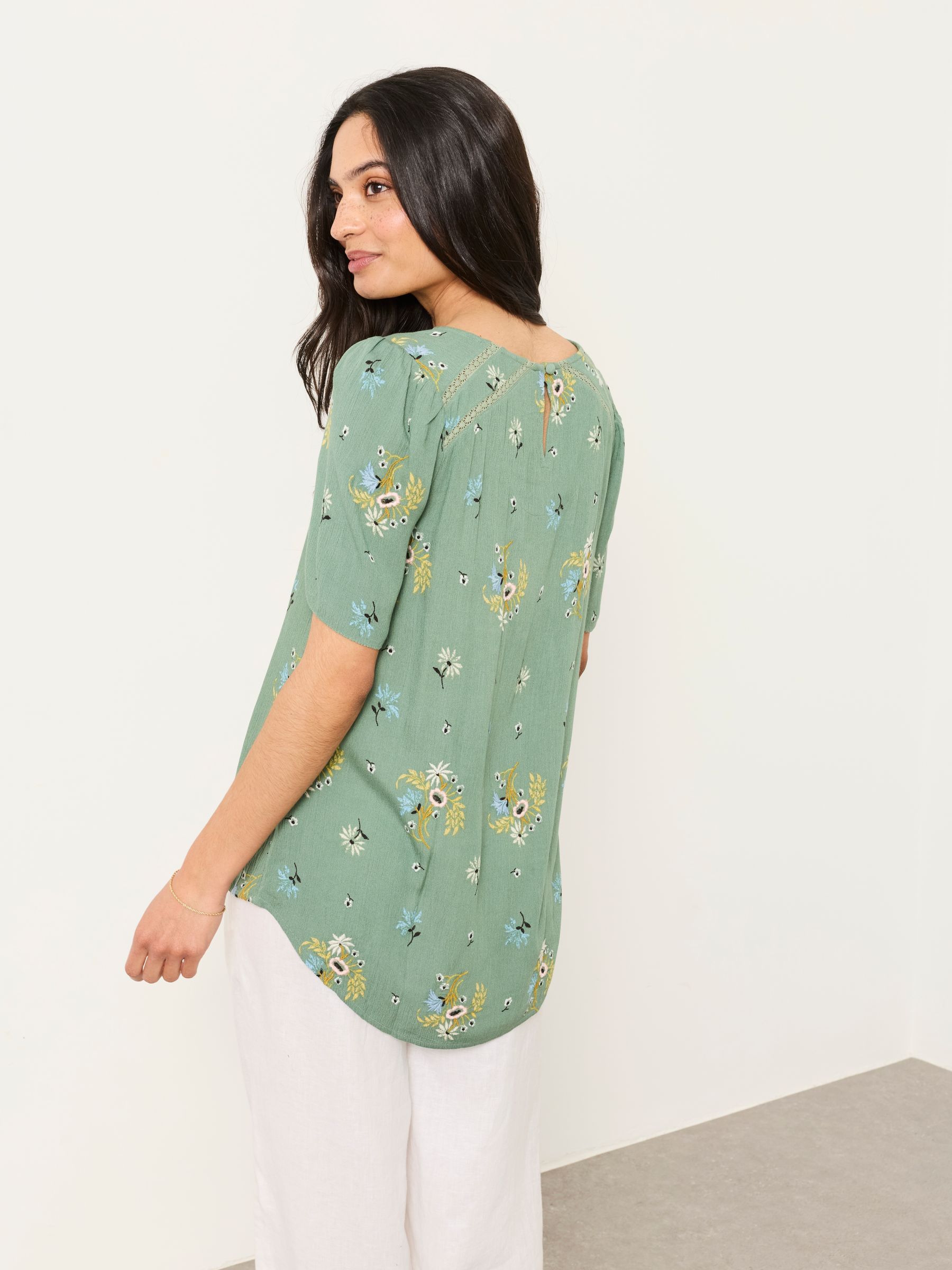 Sage Green Posie Regular Sofia Embroidered Blouse - Image 2 of 5