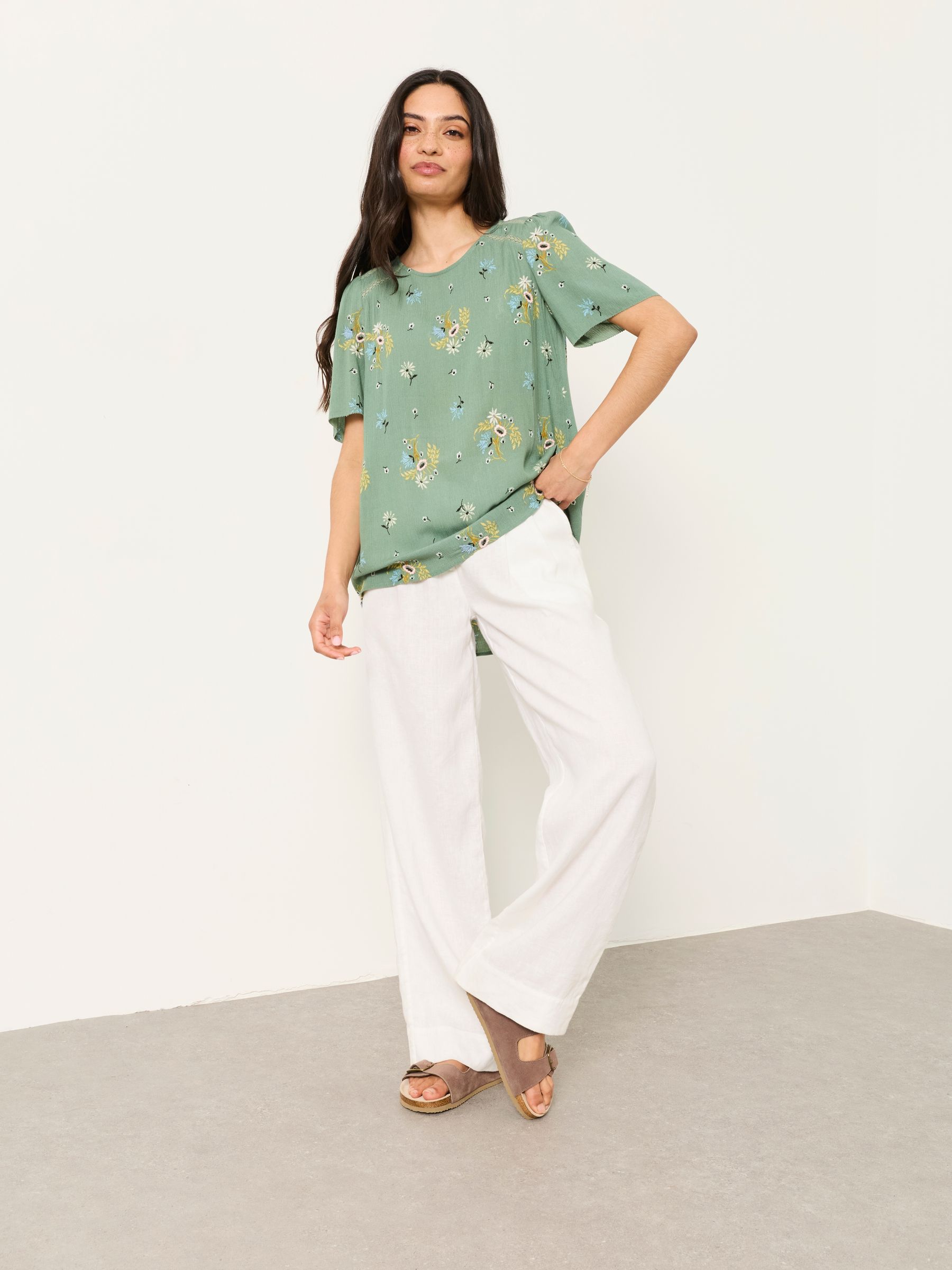 Sage Green Posie Regular Sofia Embroidered Blouse - Image 3 of 5