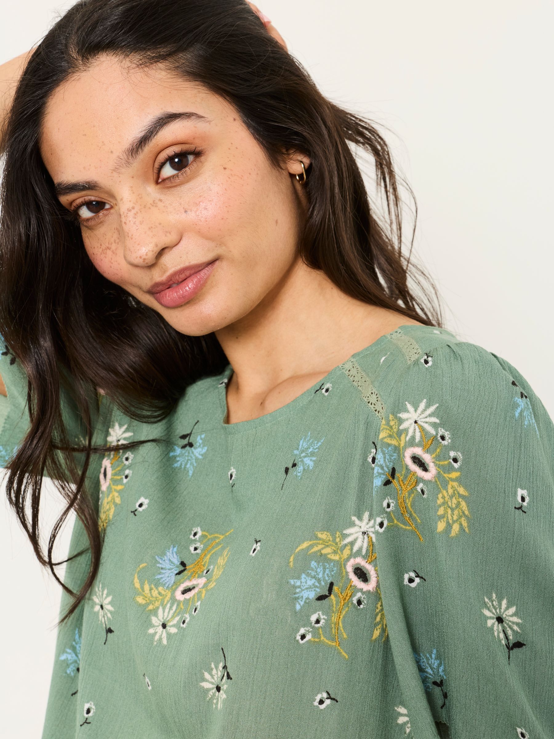 Sage Green Posie Regular Sofia Embroidered Blouse - Image 4 of 5