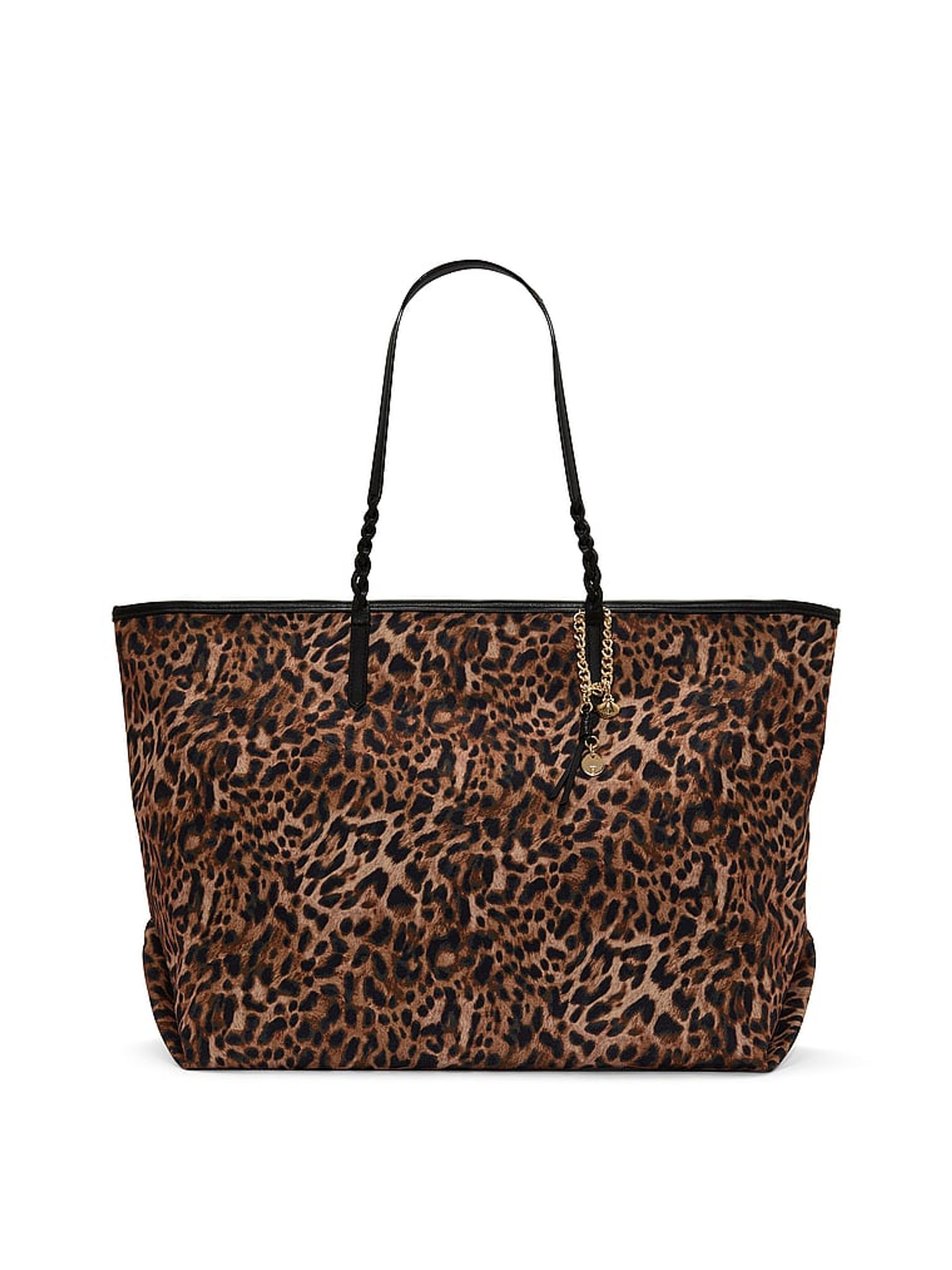 Leopard Brown Twisted Handle Tote Bag - Image 2 of 4 Leopard Brown Twisted Handle Tote Bag - Image 2 of 4